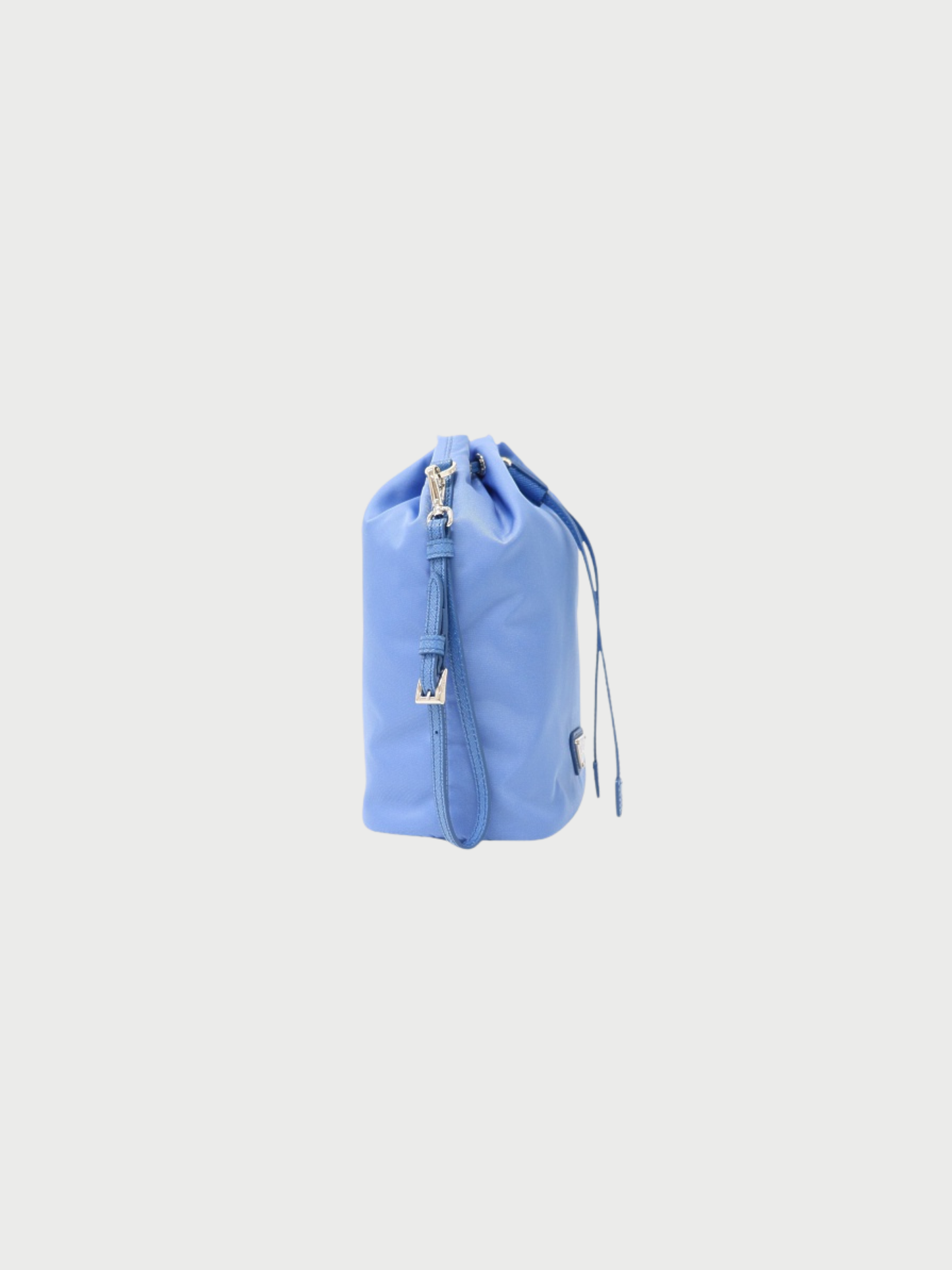 Prada 2000s Blue Nylon Triangle Logo Pouch