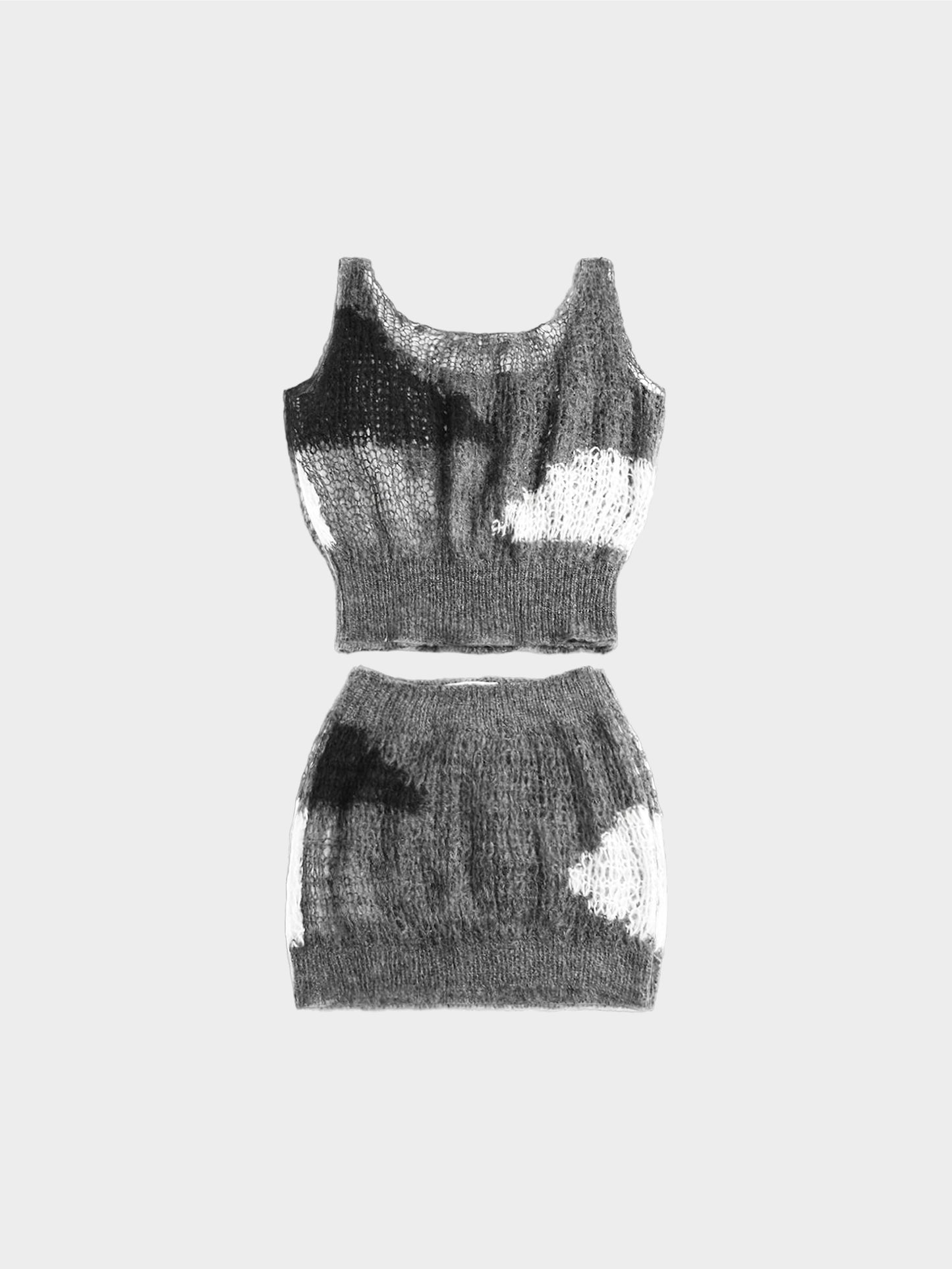 Miu Miu SS 2001 Mohair Knit Top and Skirt Set