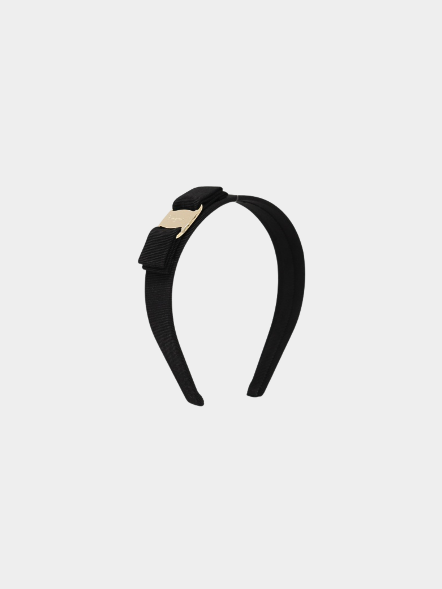 Salvatore Ferragamo 2000s Black Nylon Vara Ribbon Headband