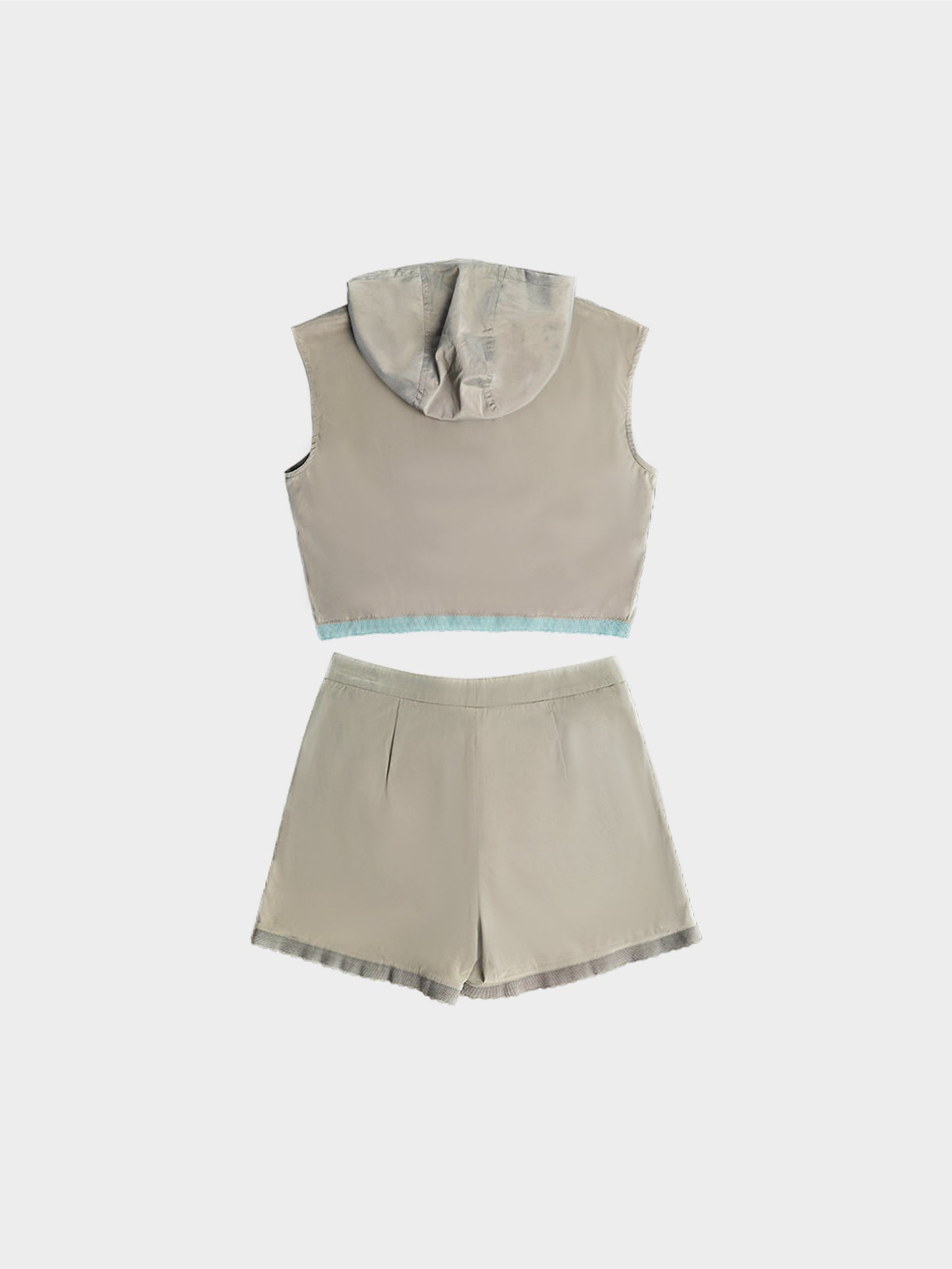 Miu Miu SS 1998 Grey Hooded Top and Shorts Set