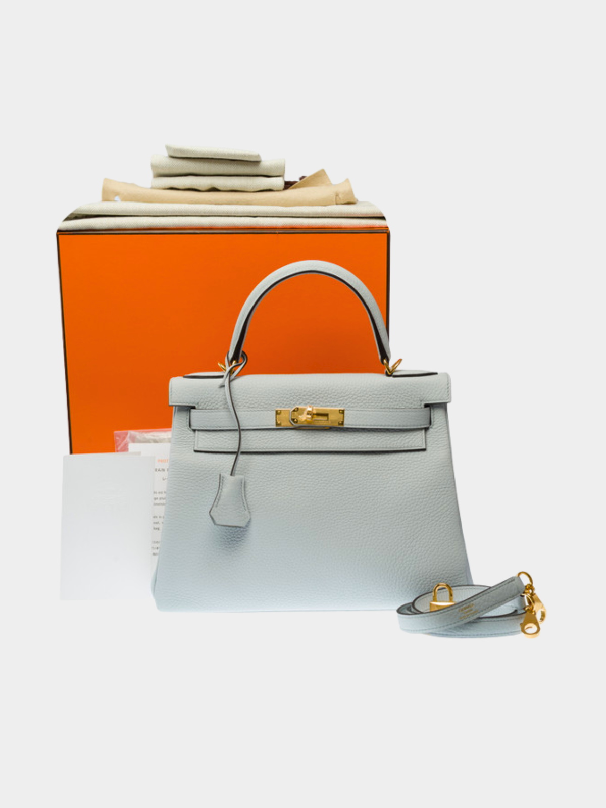 Hermès 2020s Blue Taurillon Clémence Kelly 28 Retourne Bag