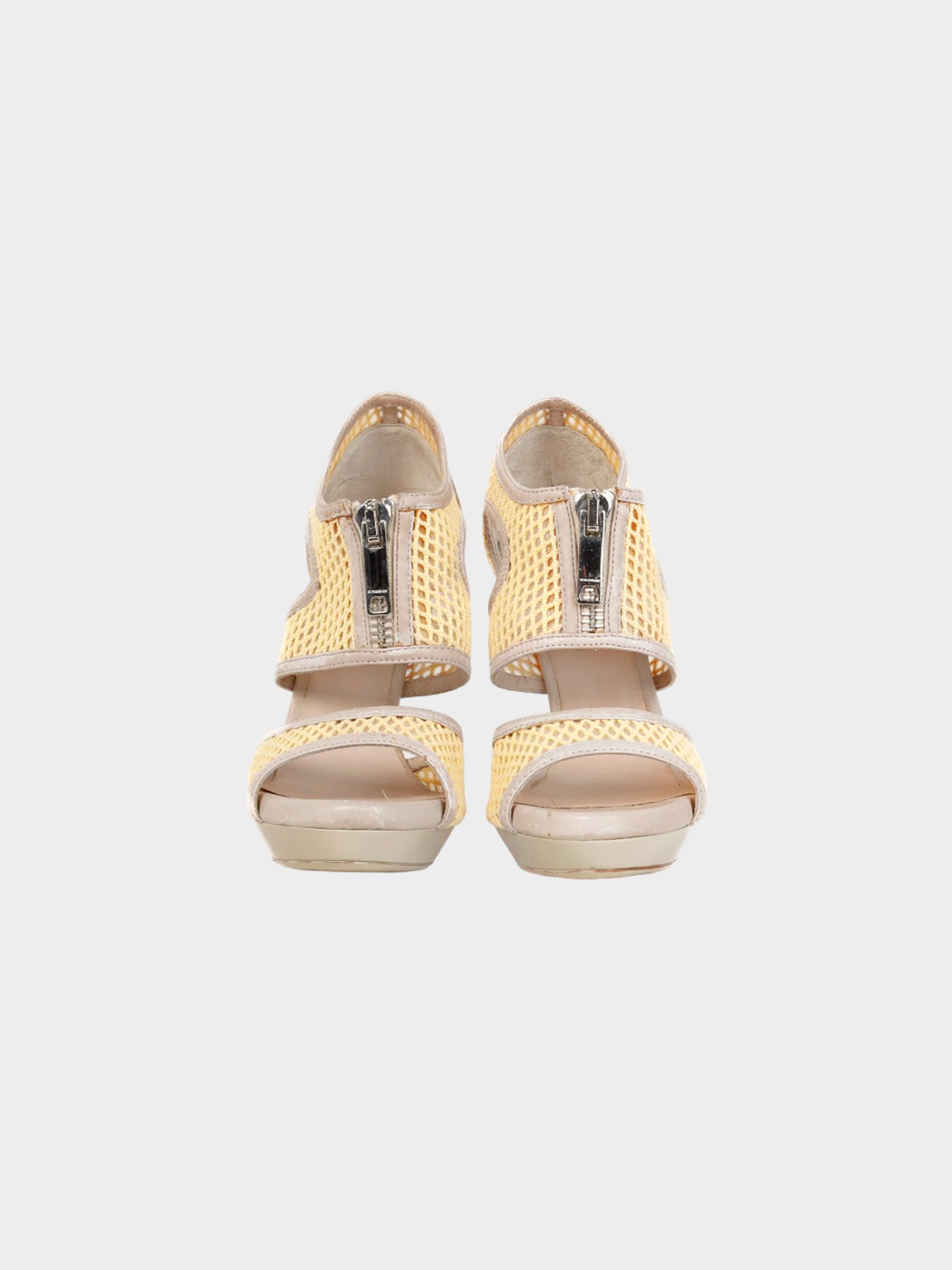 Burberry 2020s Beige Cut-Out Zipper Stiletto Heels