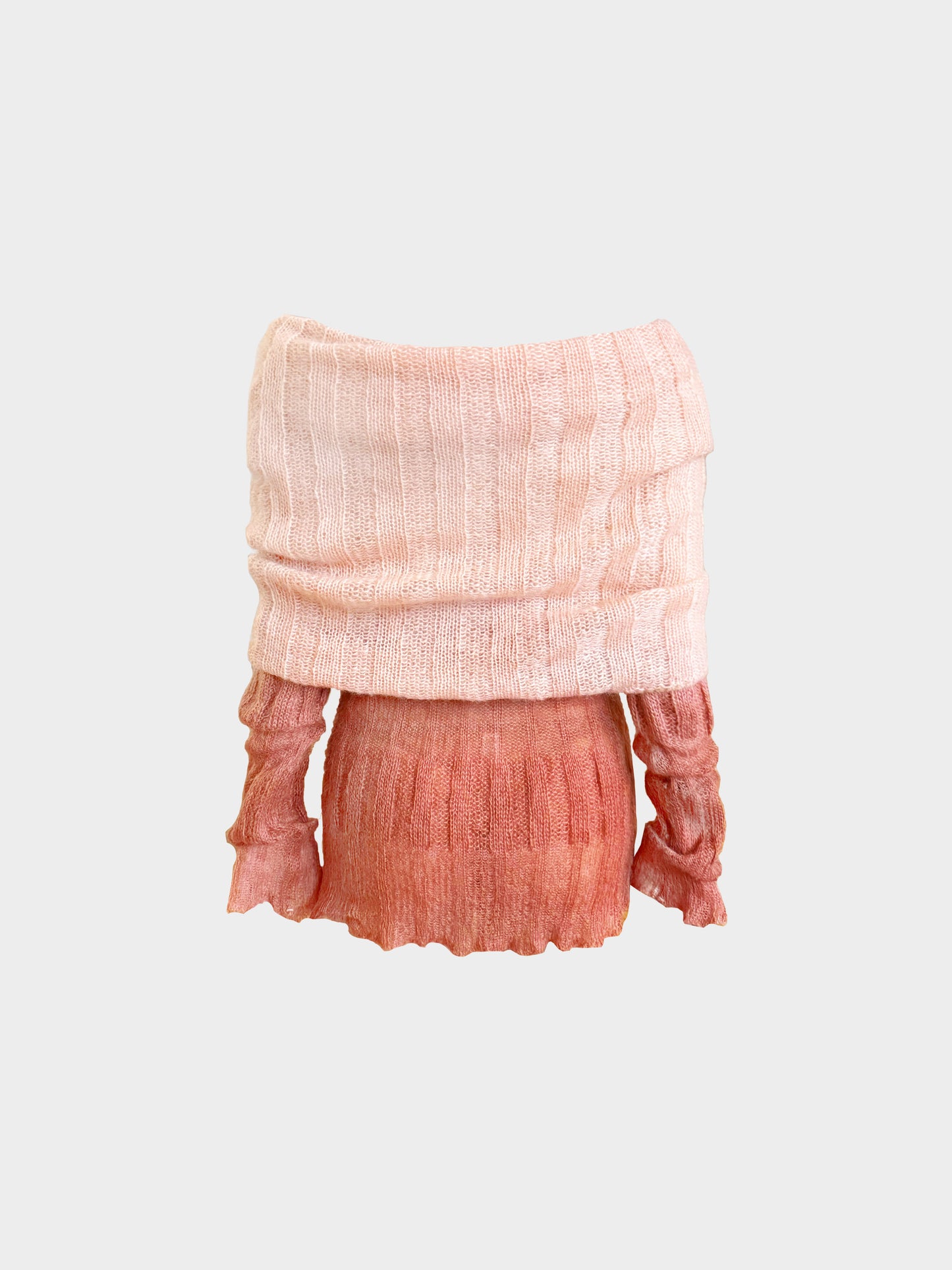 Roberto Cavalli 2000s Bi-color Pink Long Sleeve Knit Dress/Top