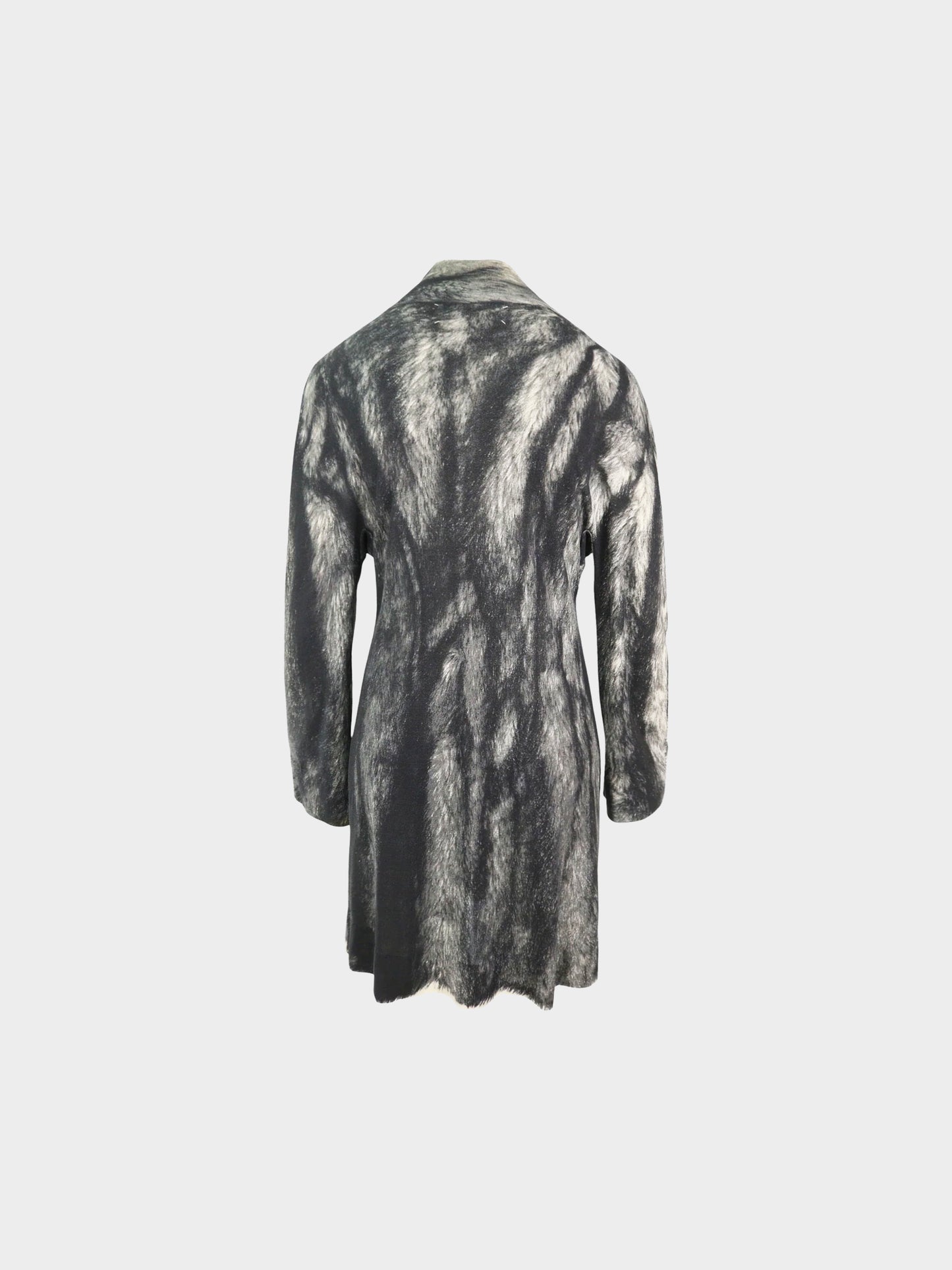 Maison Martin Margiela SS 1996 Monochrome Fur Print Long Cardigan