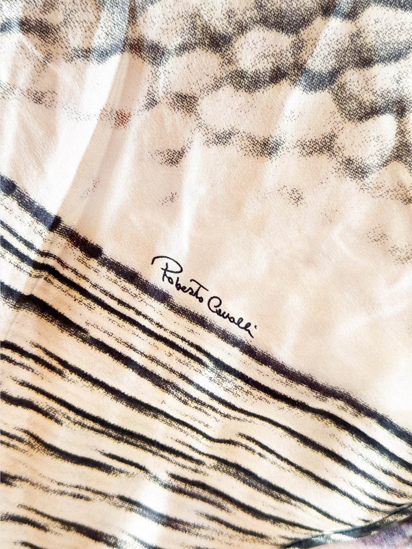 Roberto Cavalli SS 2001 Face Print Silk Dress