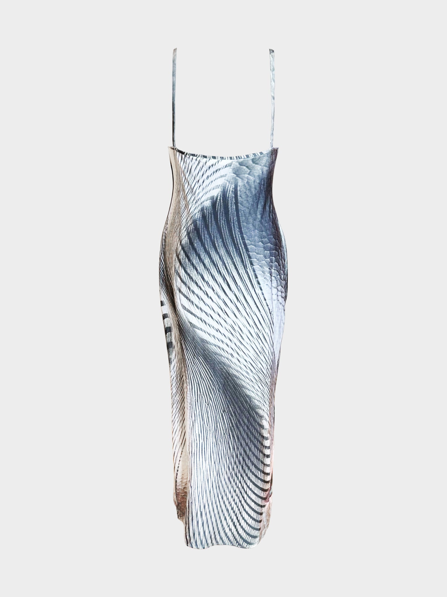 Roberto Cavalli SS 2001 Face Print Silk Maxi Dress