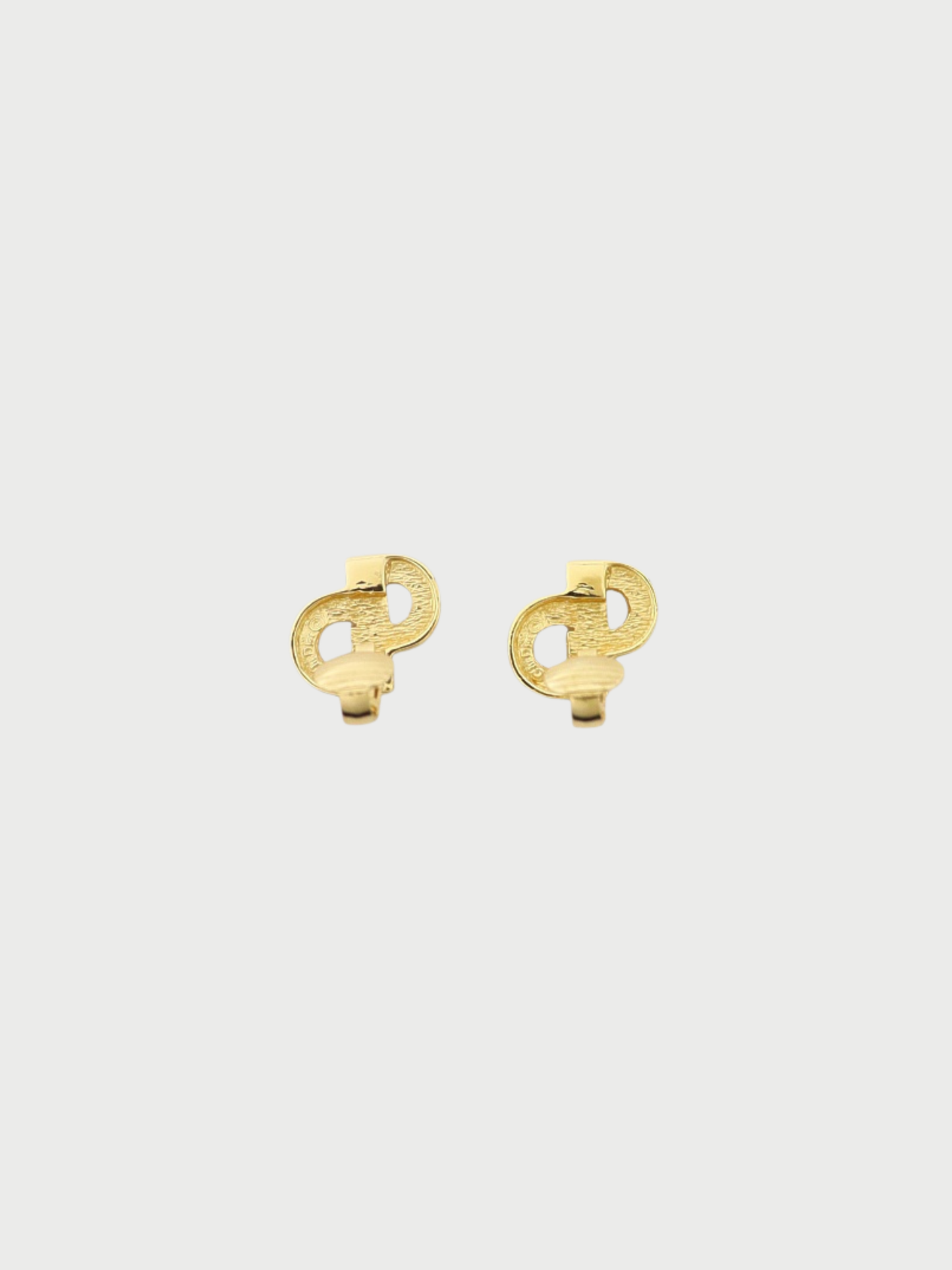 Christian Dior 2000s Gold CD Rhinestone Earrings
