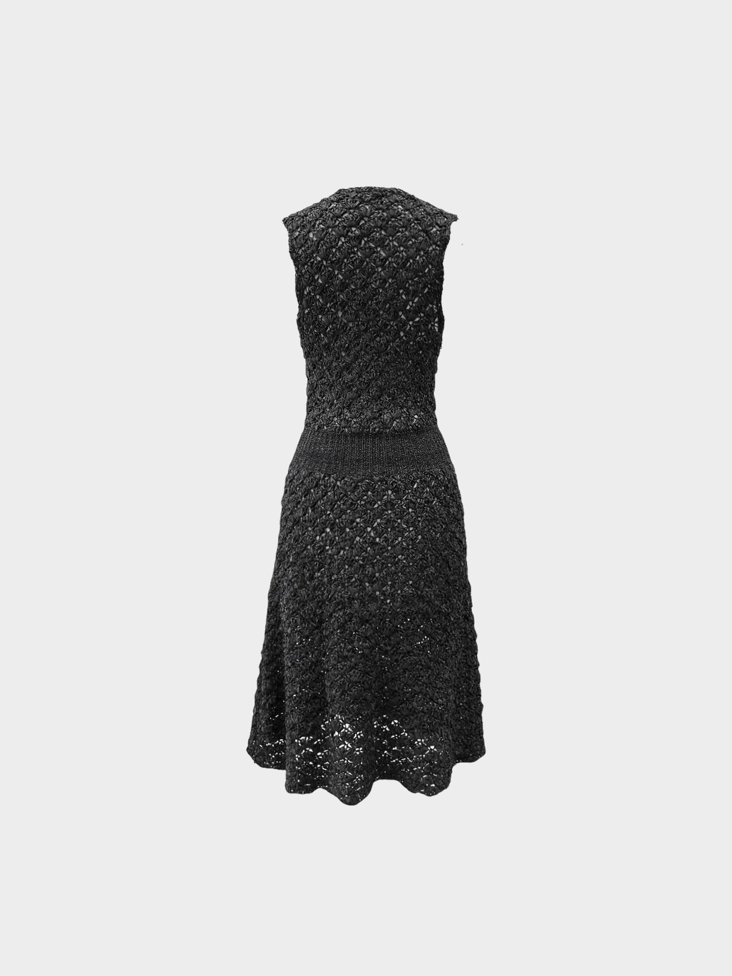 Chanel SS 2008 Black Silk Crochet Dress