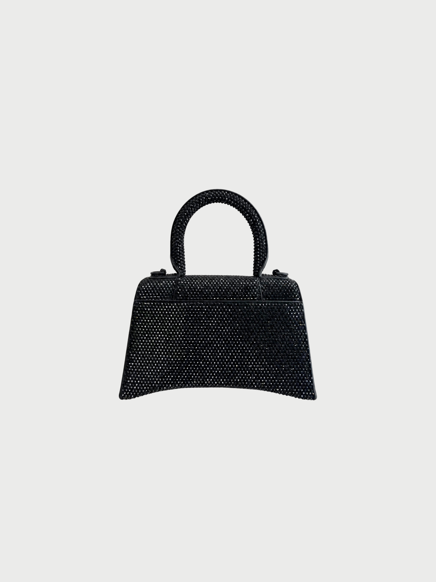 Balenciaga 2022 Black Crystal Suede XS Hourglass Bag