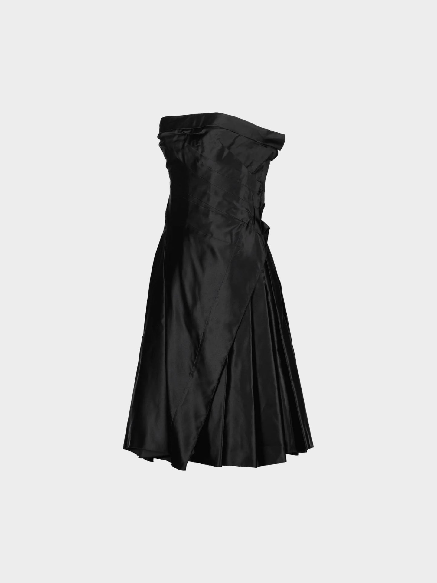 Prada 2006 Black Satin Bustier Tube Dress