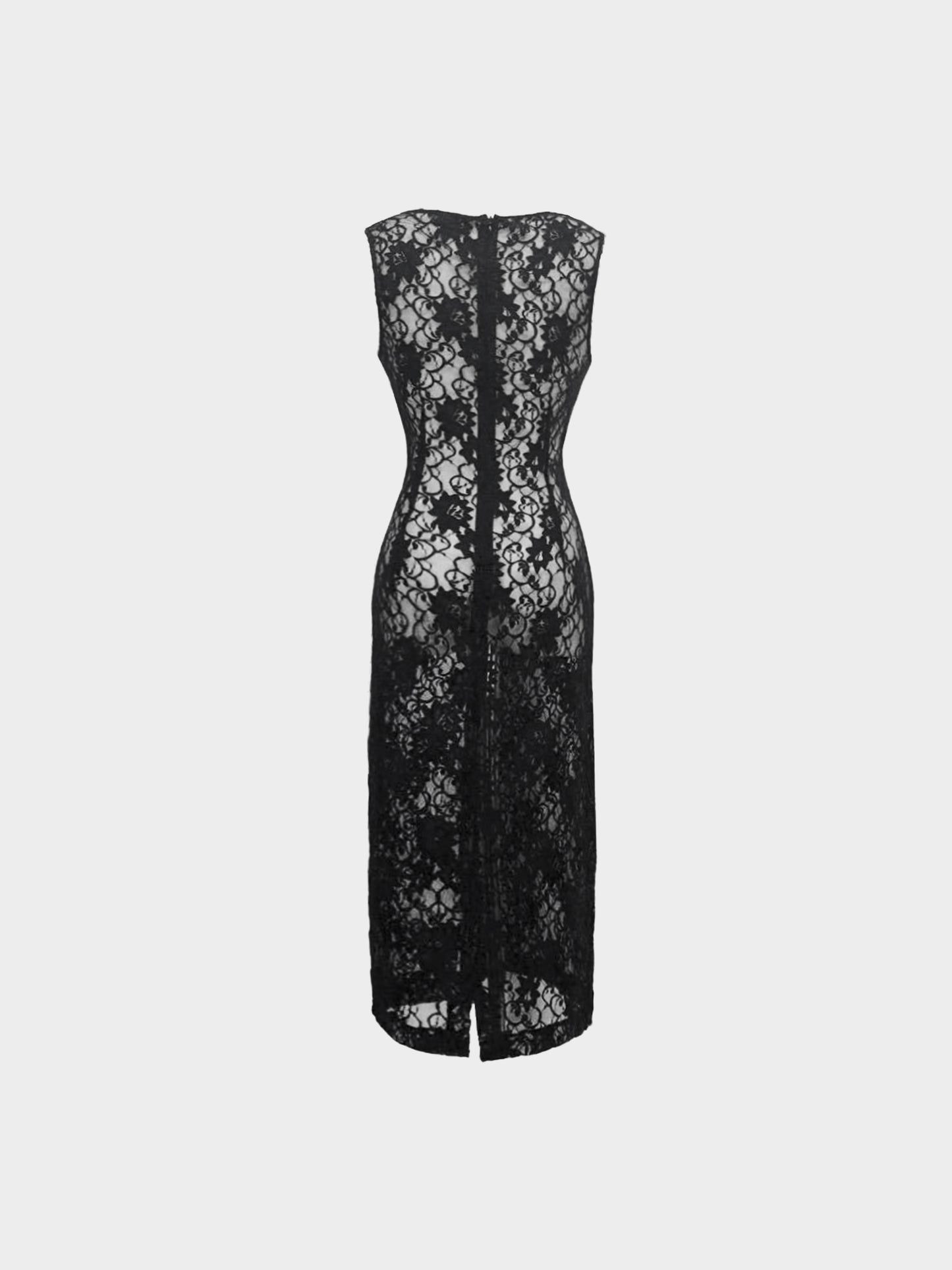 Dolce and Gabbana 1990s Black Sheer Lace Dress