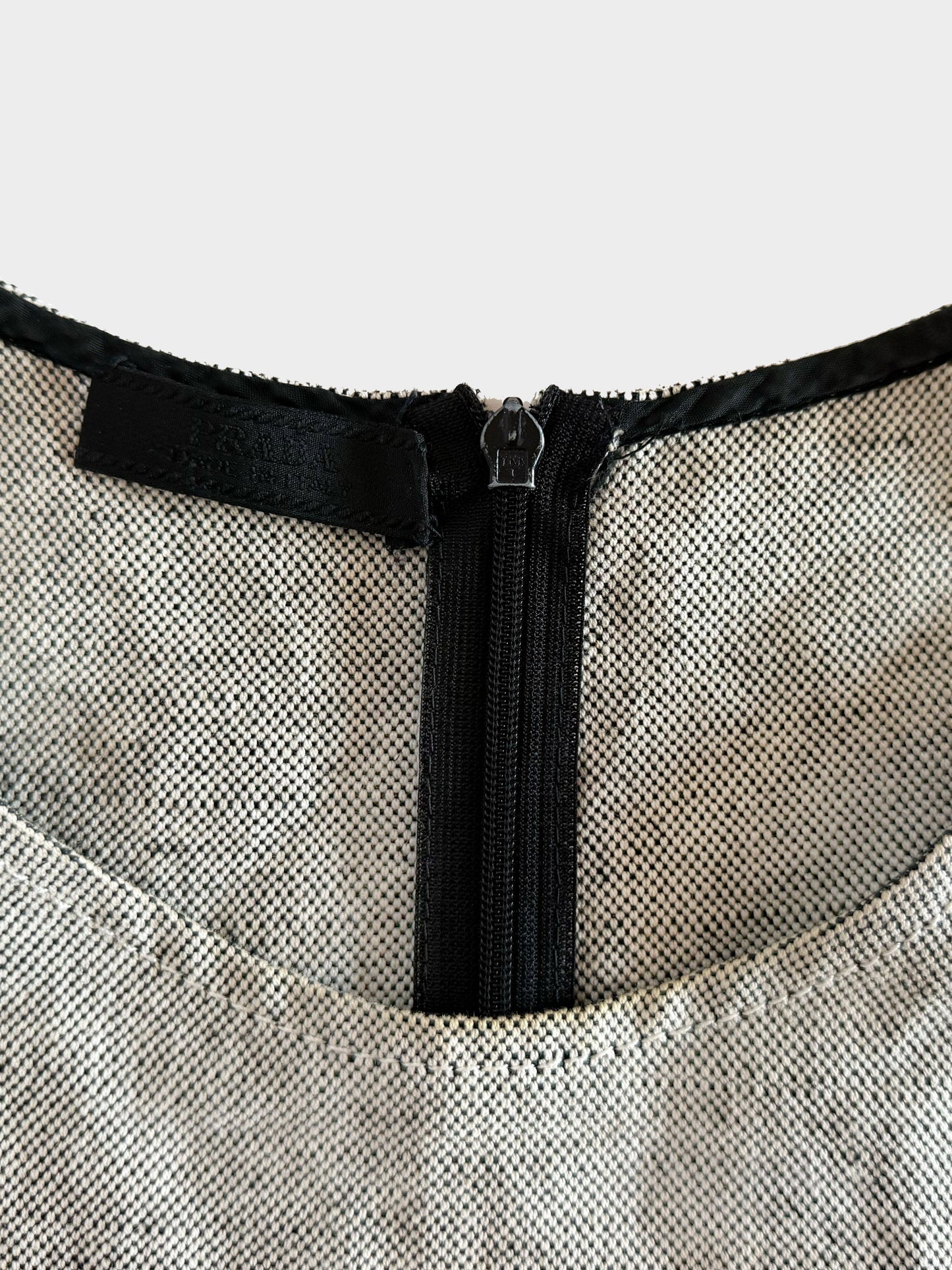 Prada 1990s Grey Cotton Belted Dress