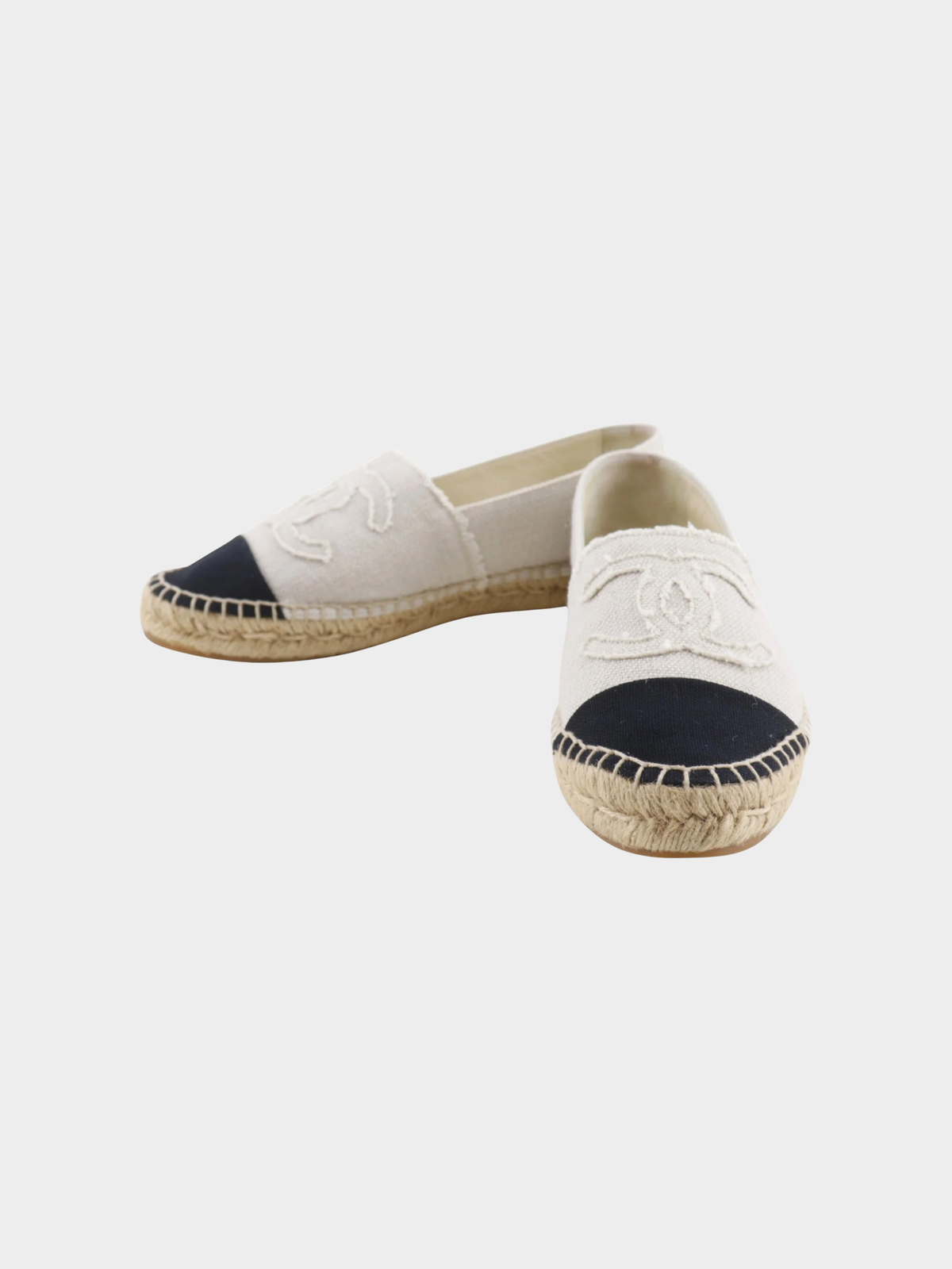 Chanel 2020s Black Coco Mark Espadrilles Slip-Ons