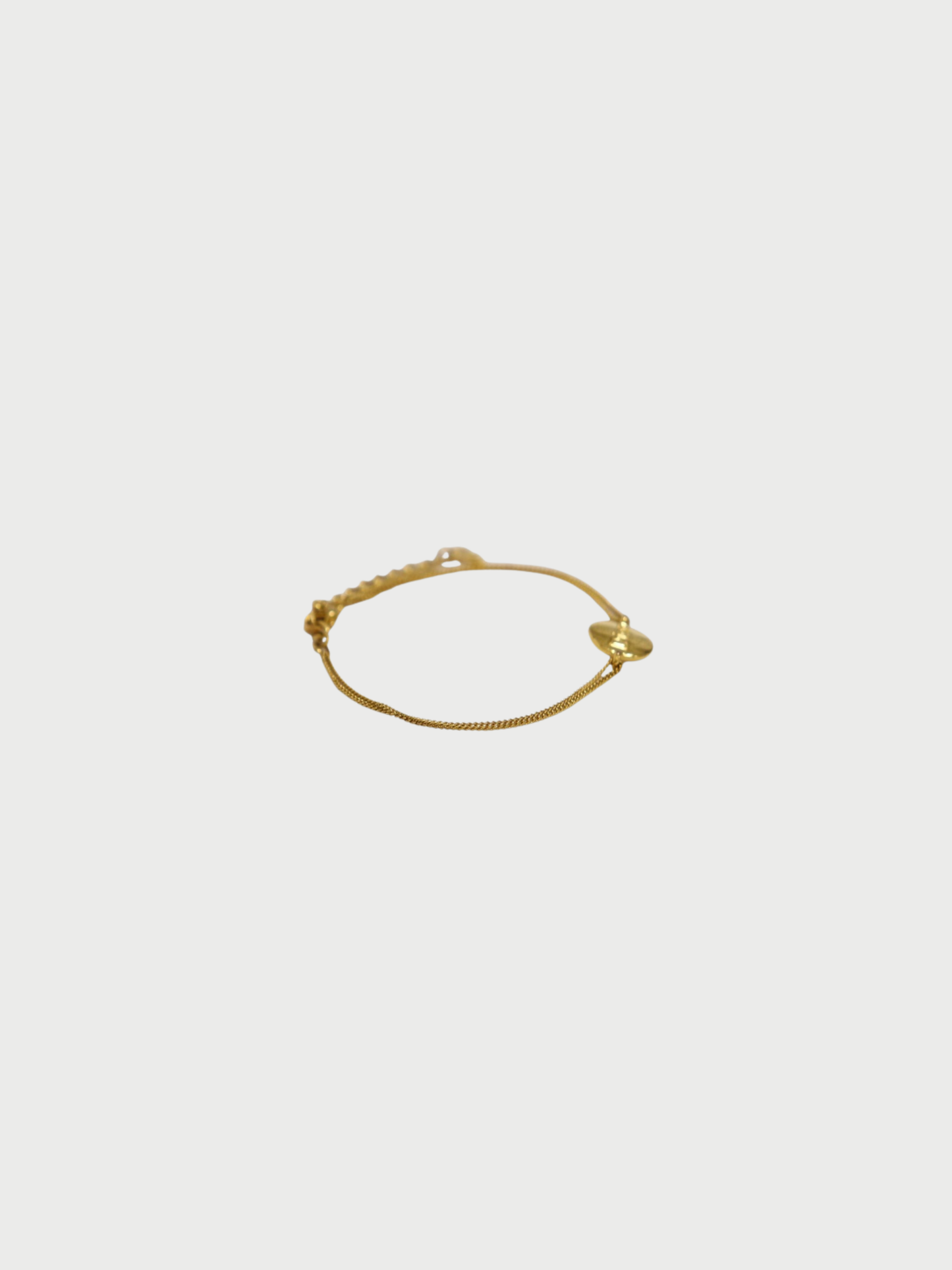 Christian Dior 2000s Gold Plated Metal Circle Logo Bracelet