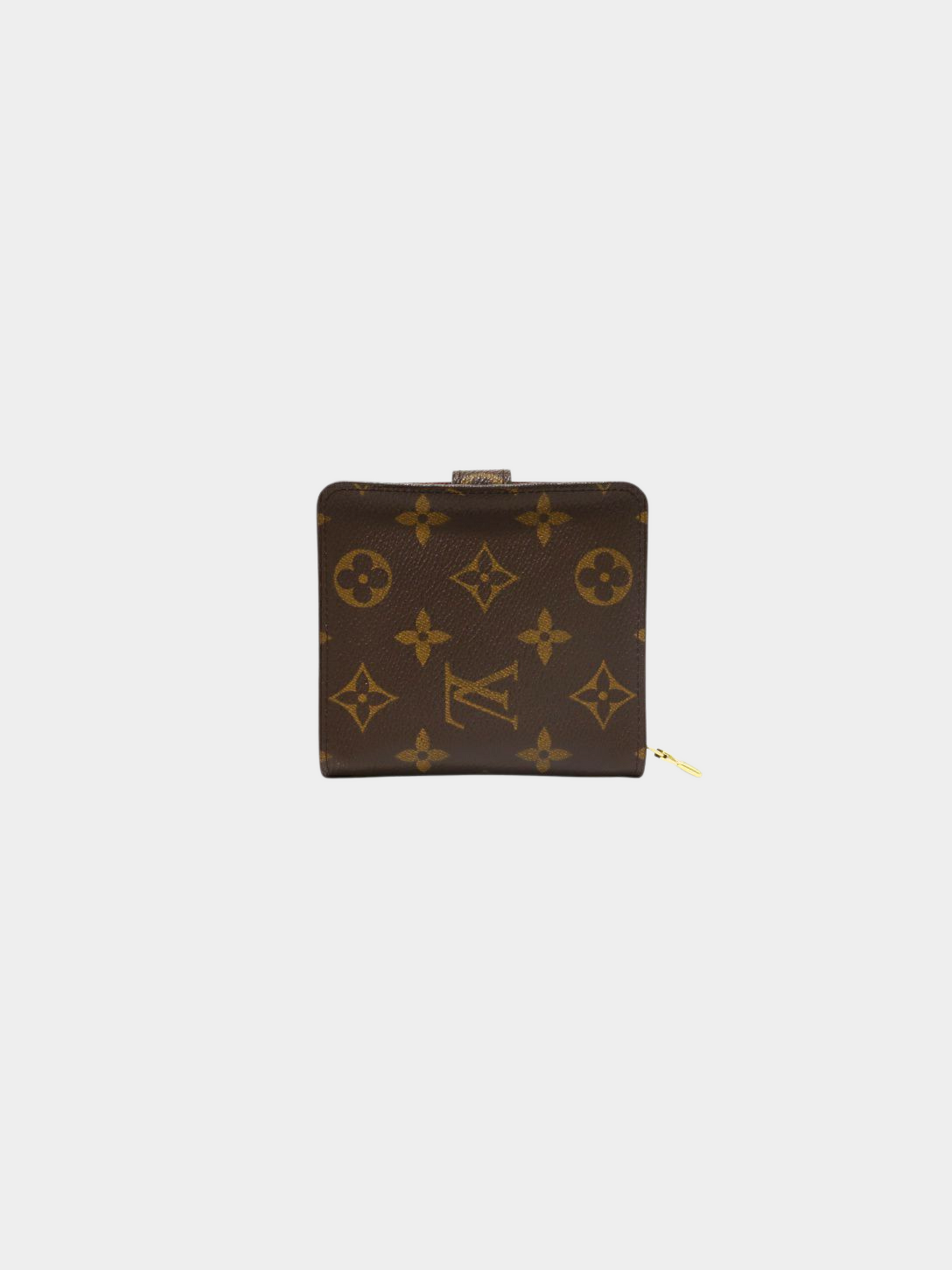 Louis Vuitton 2000s Brown PVC and Leather Monogram Compact Zip Wallet