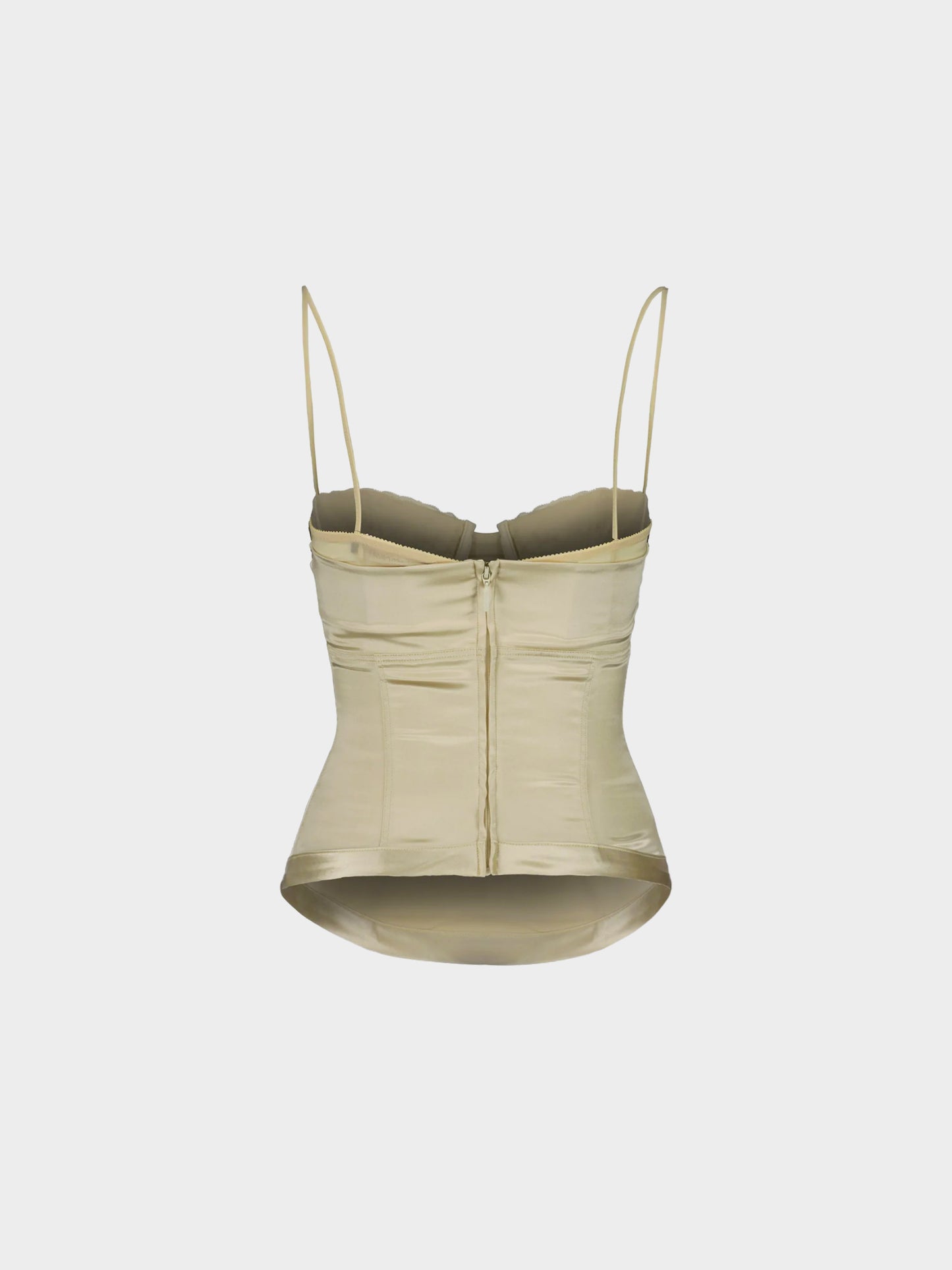 Roberto Cavalli 2000s Beige Silk Bustier Top