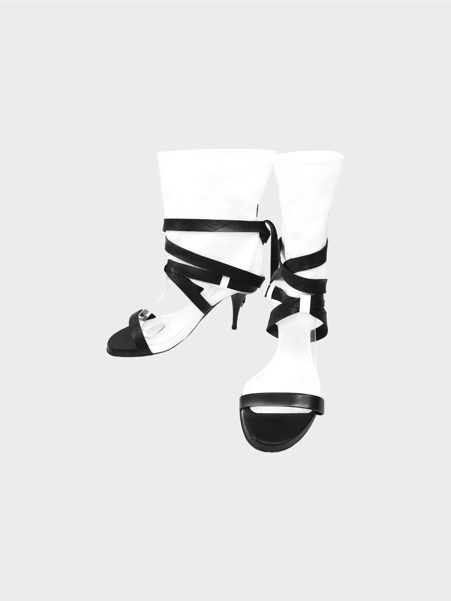 Chanel SS 2006 Black and White Colorblock Leather Heels
