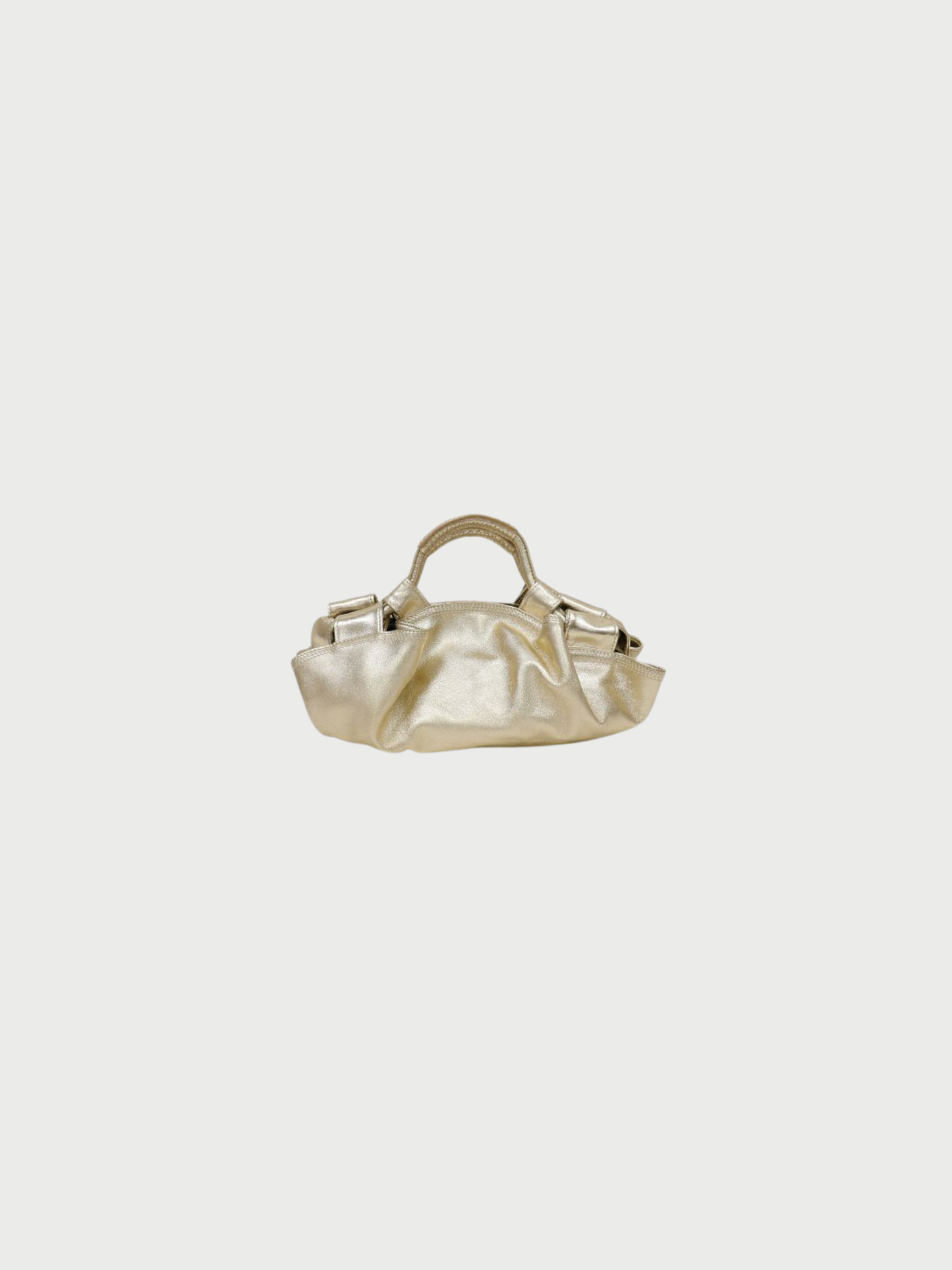 Loewe 2000s Gold Leather Nappa Aire 2Way Bag