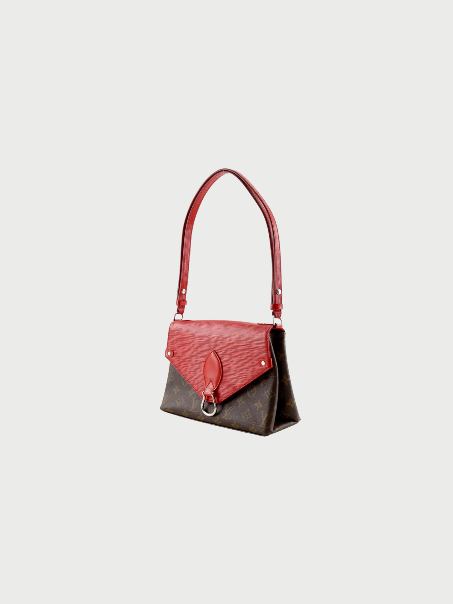 Louis Vuitton 2017 Brown Red Monogram Canvas Epi Leather Saint Michel Shoulder Bag