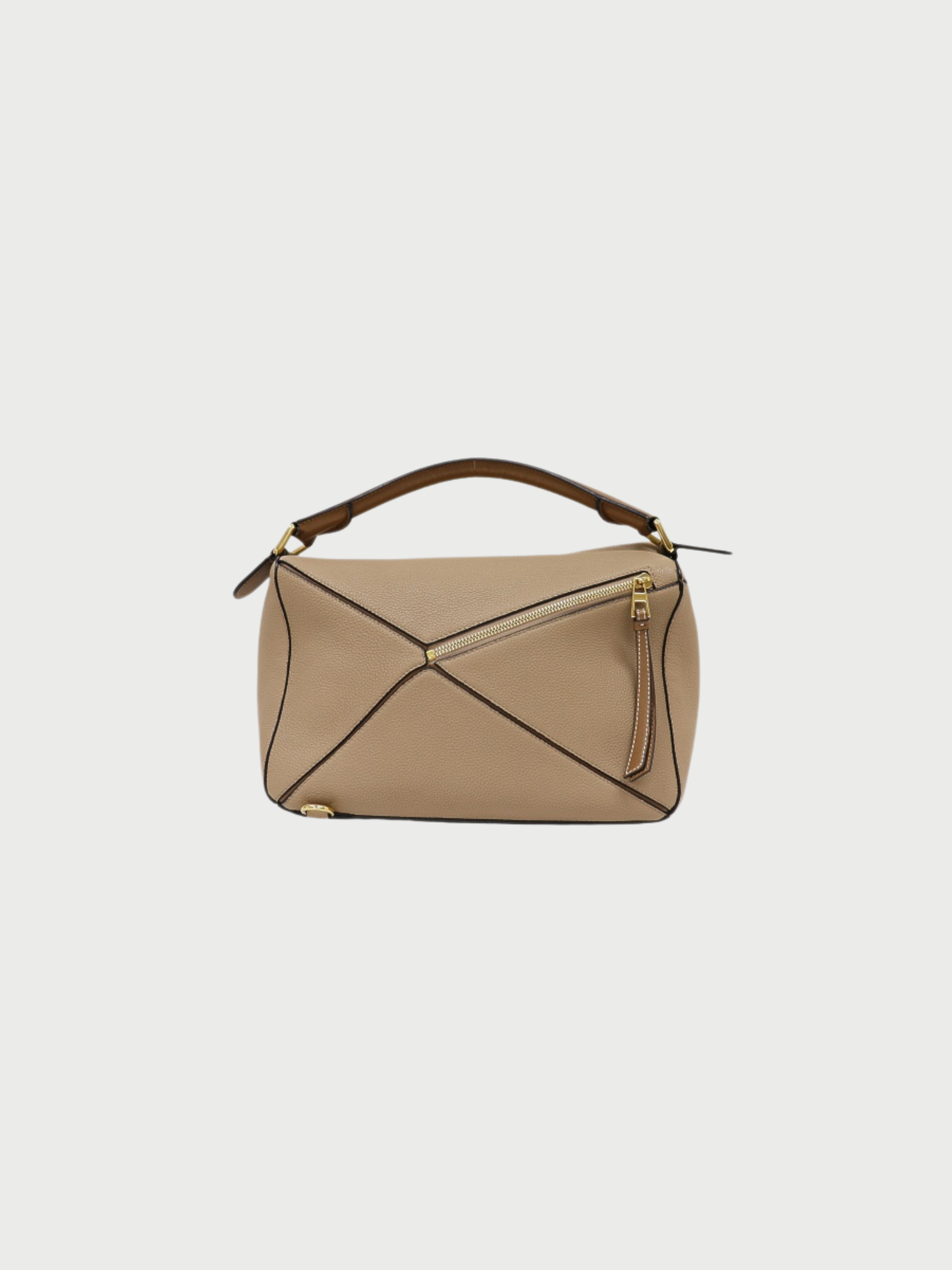Loewe 2010s Beige Brown Leather Puzzle Medium Bag