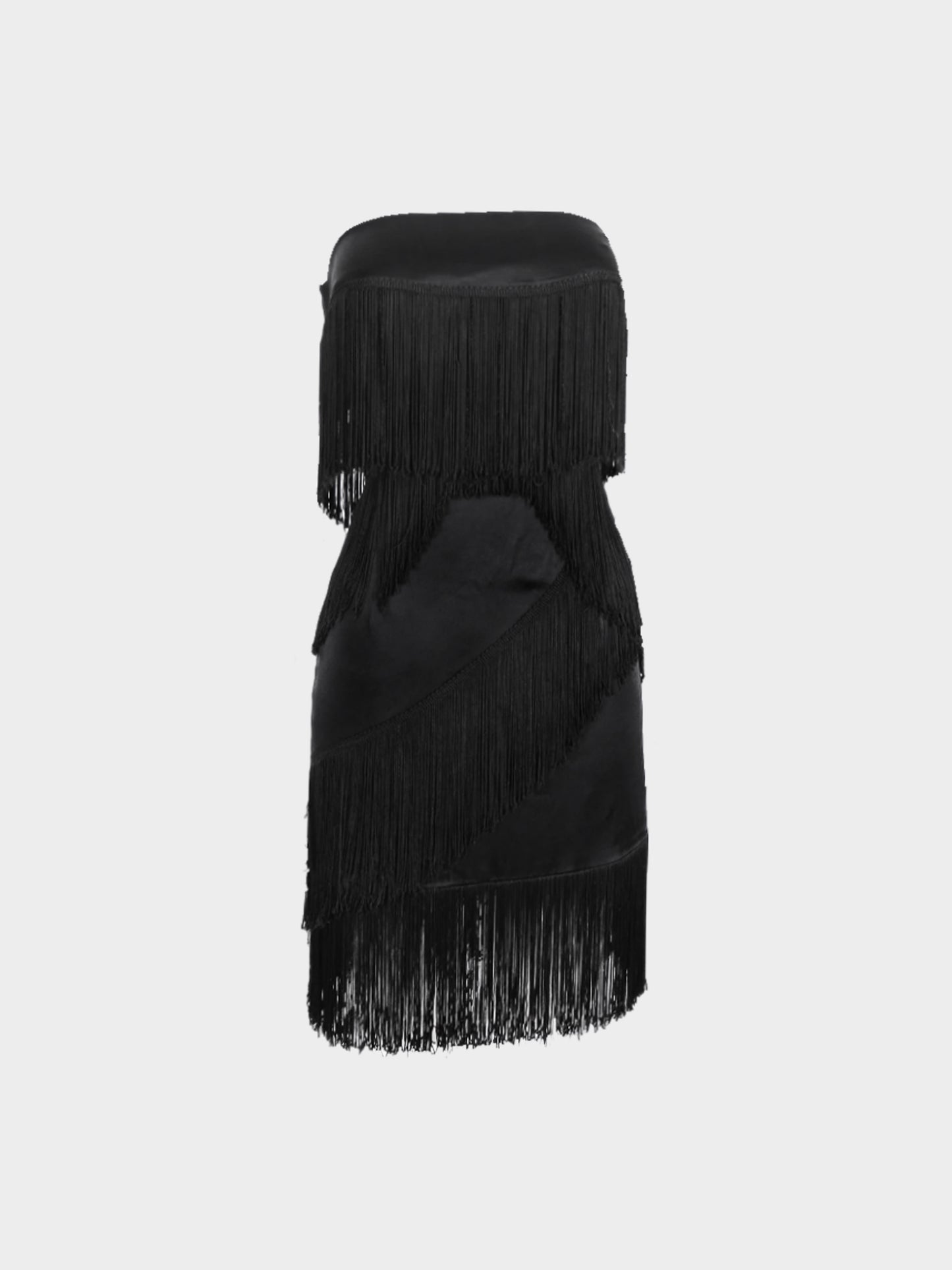 Dolce and Gabbana SS 2003 Black Fringe Dress