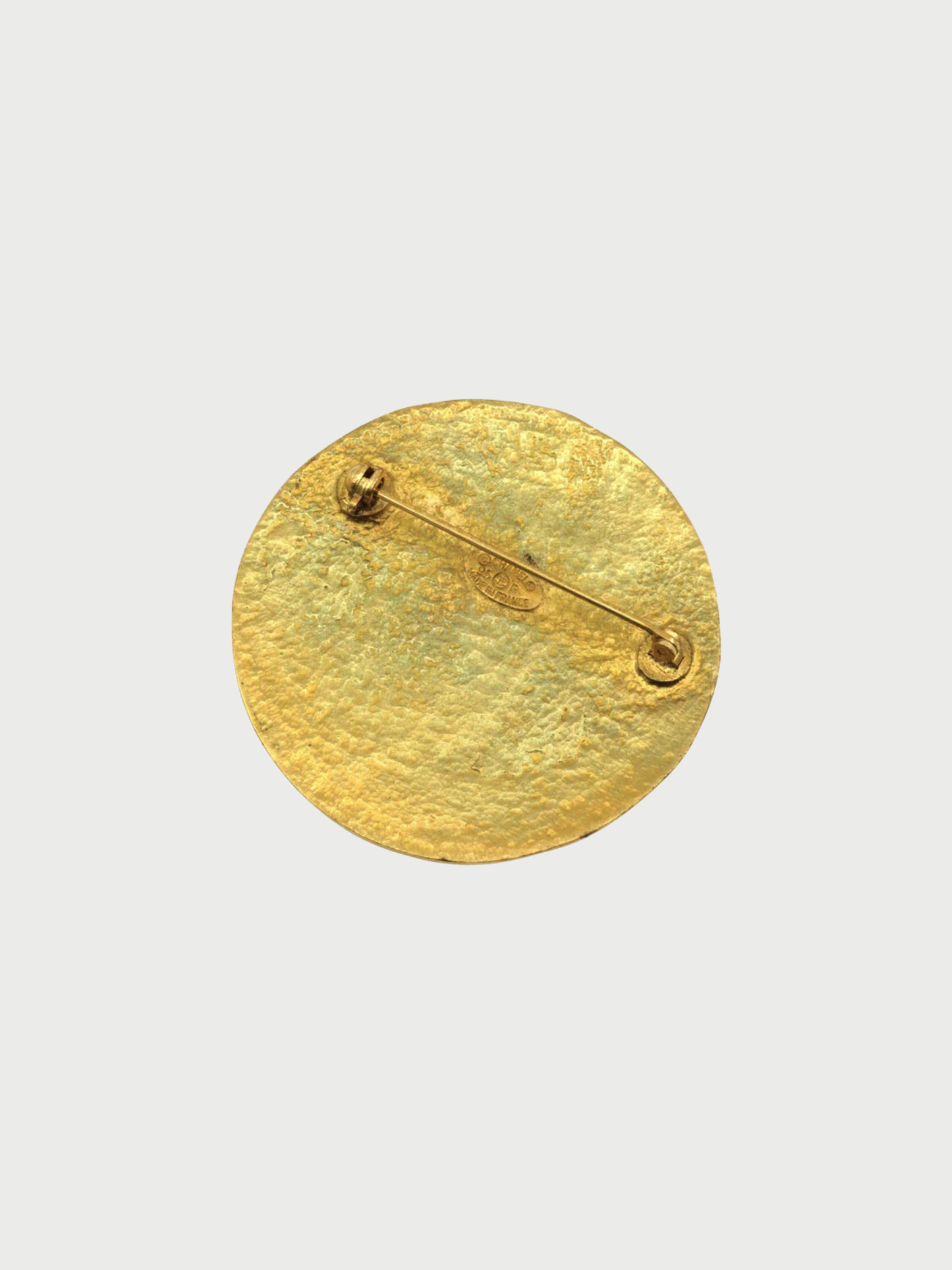 Chanel 1995 Gold Plated Metal Vintage COCO Mark Brooch