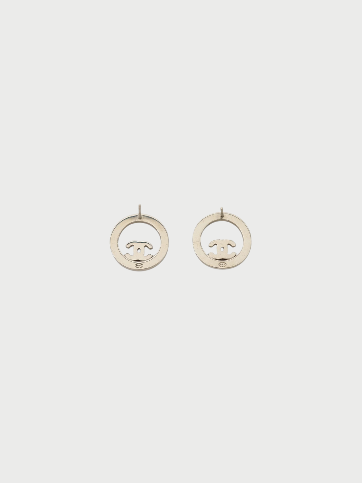 Chanel 2010s Silver Plated Rhinestone COCO Earrings