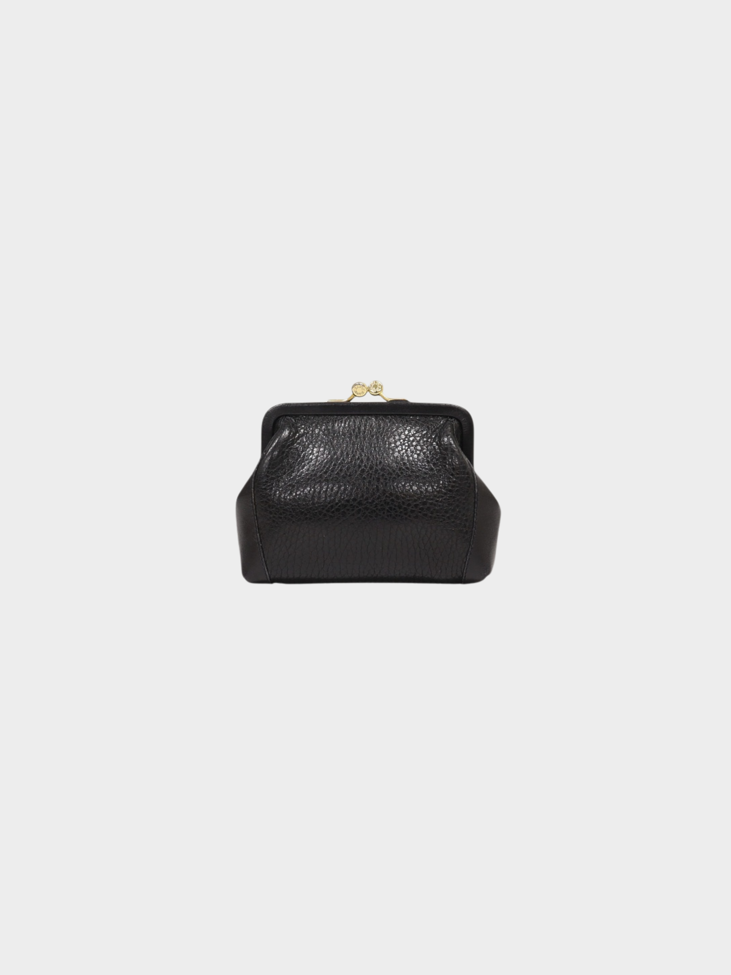 Celine 2000s Black Leather Blazon Hardware Coin Purse