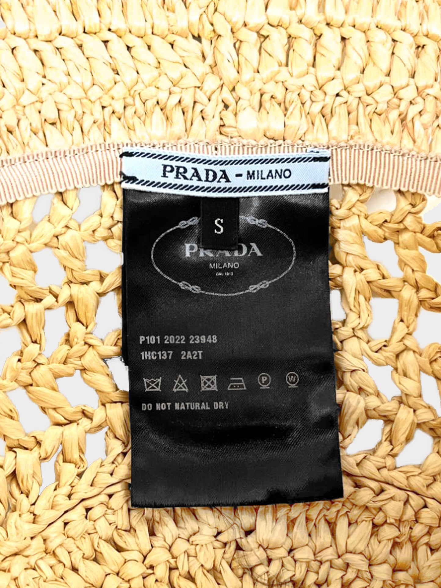 Prada 2022 Beige Raffia Bucket Hat