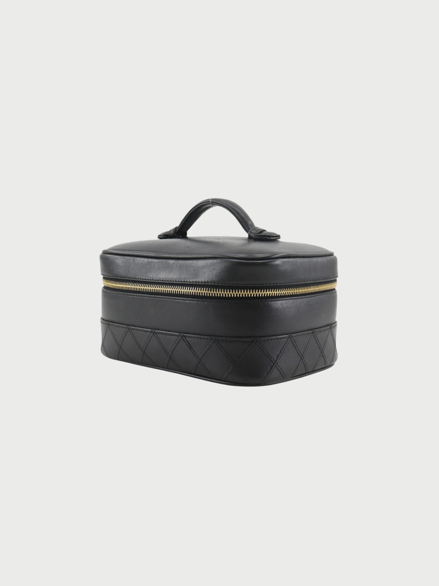 Chanel 1990s Black Calfskin Bicolore Vanity Bag