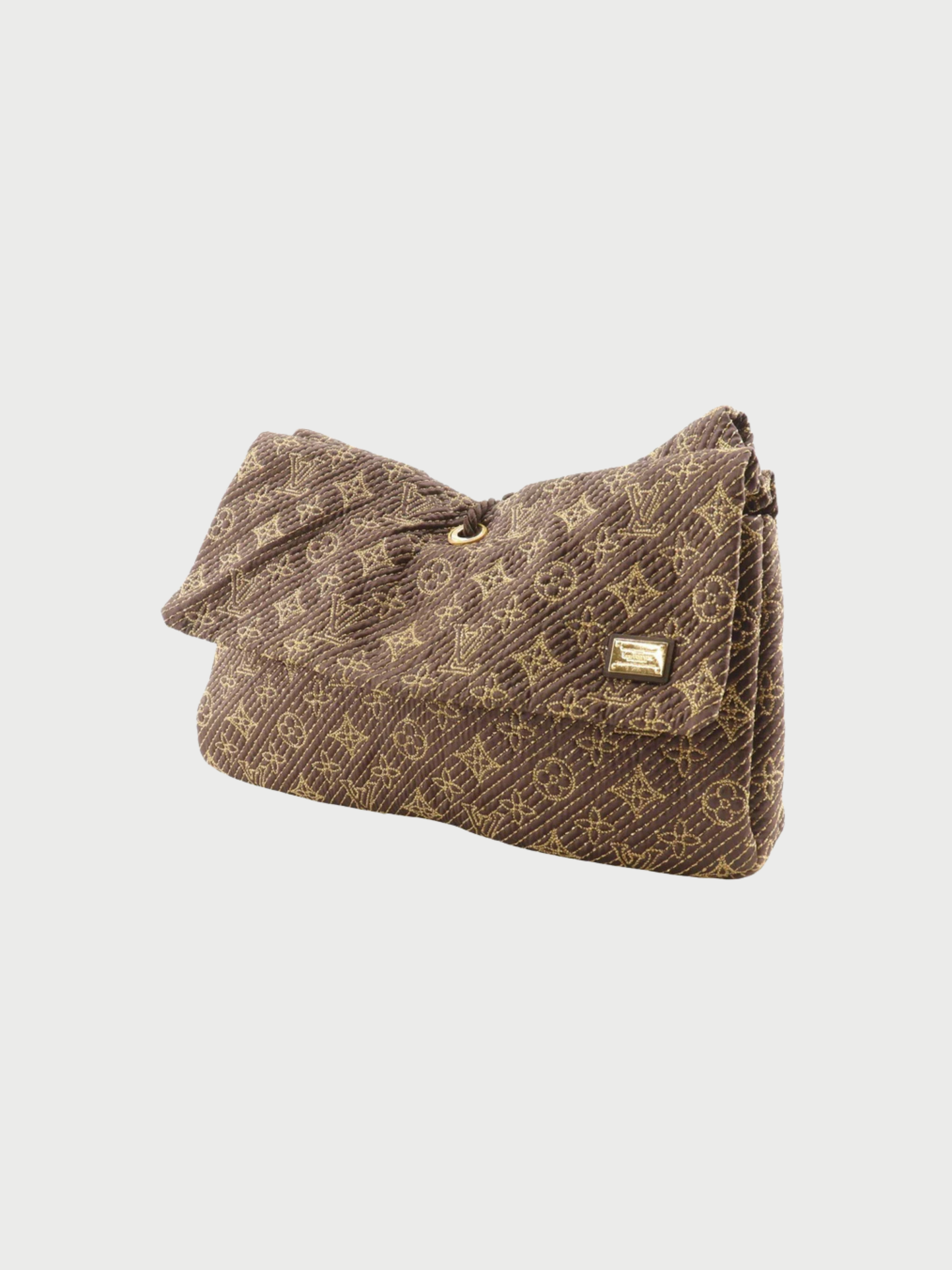 Louis Vuitton 2009 Brown Jacquard Monogram African Queen Clutch Bag