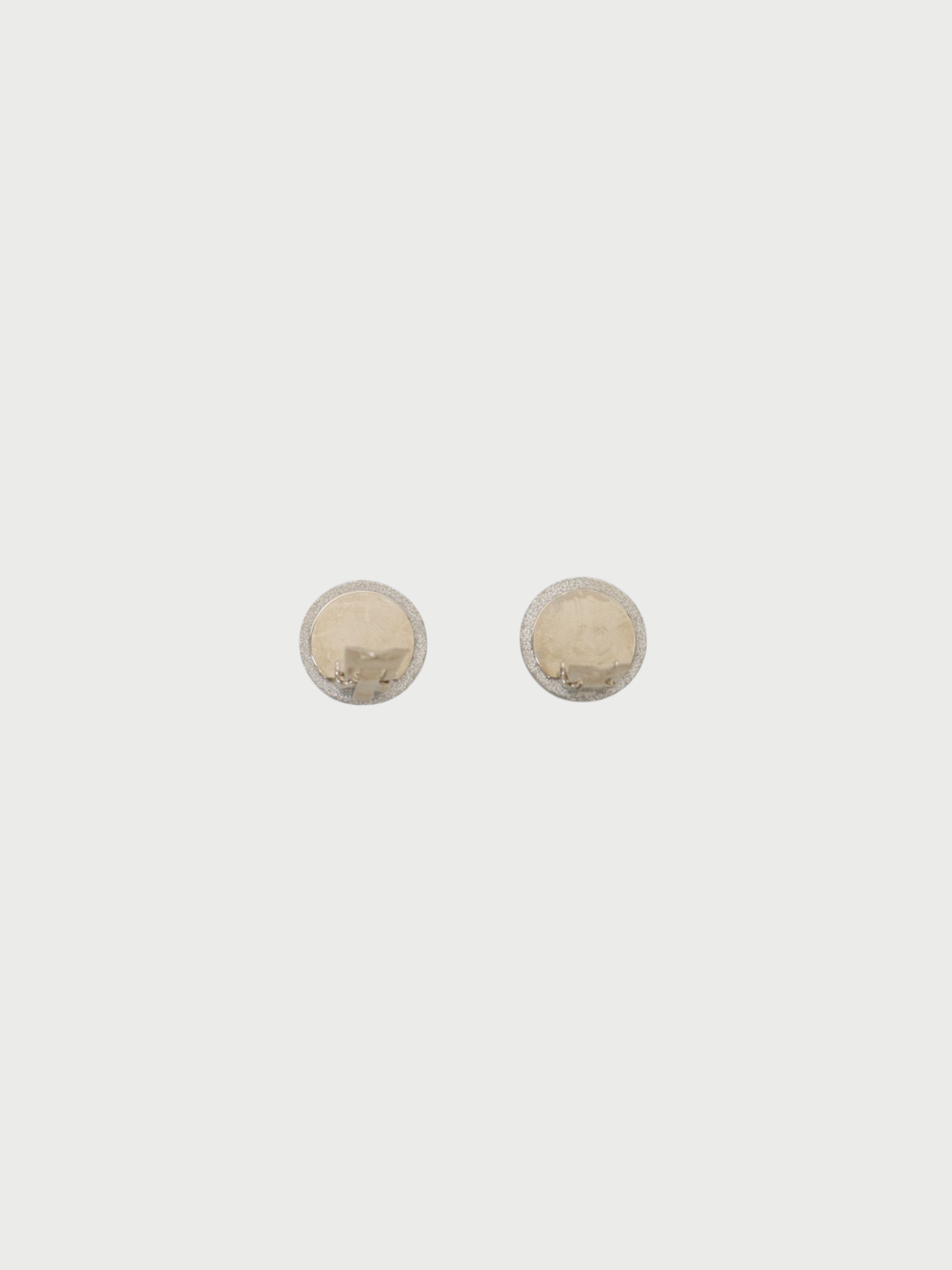 Chanel 2000 Silver Plated Metal Plastic COCO Round Earrings