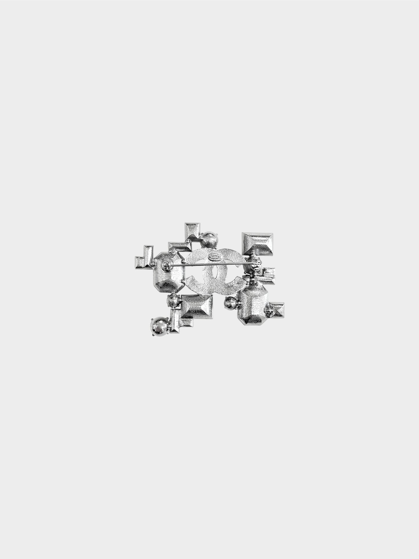 Chanel Spring 2005 Silver CC Geometric Brooch