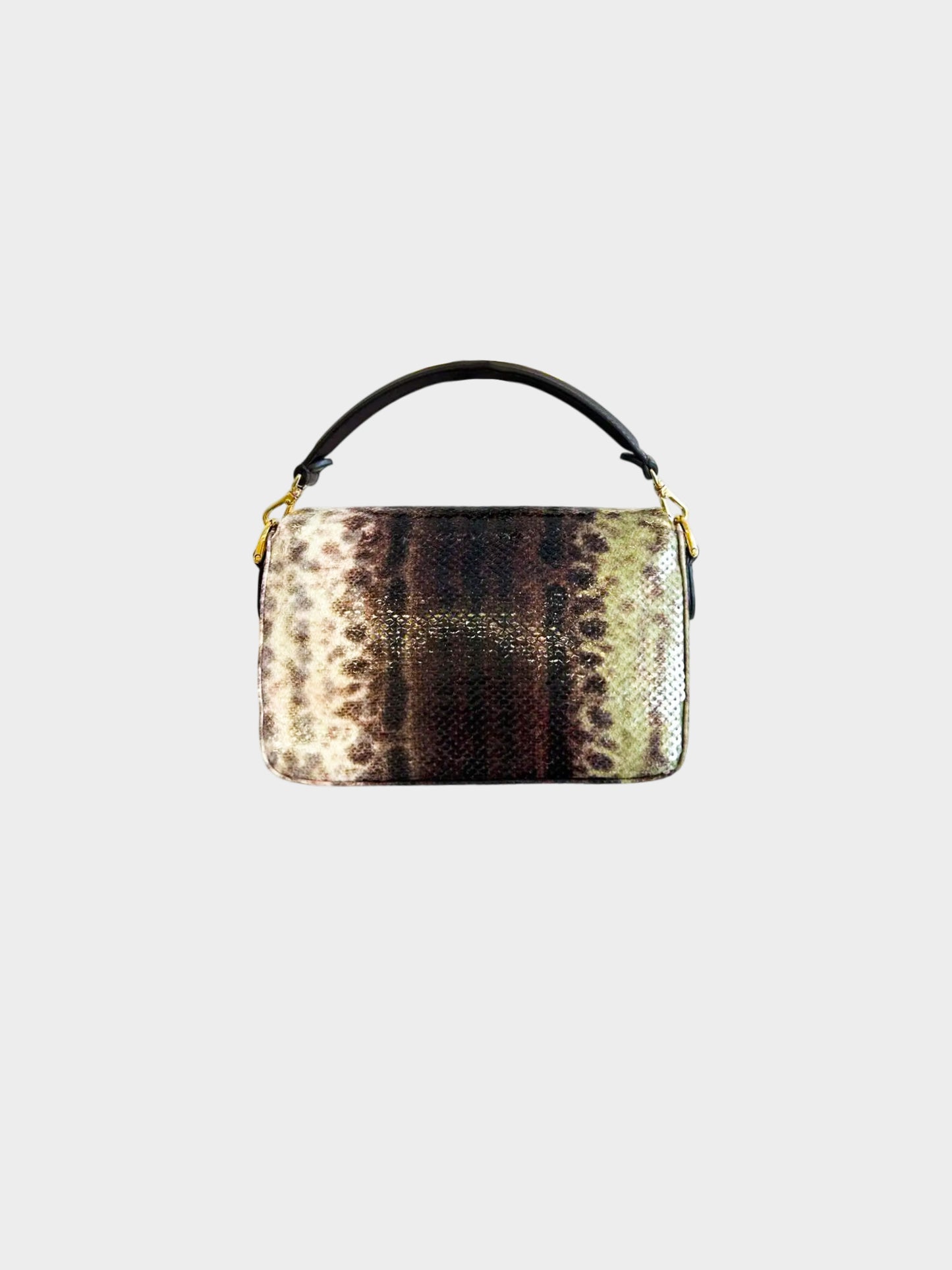 Fendi 2020s Karung Effect Sequin Mini Baguette