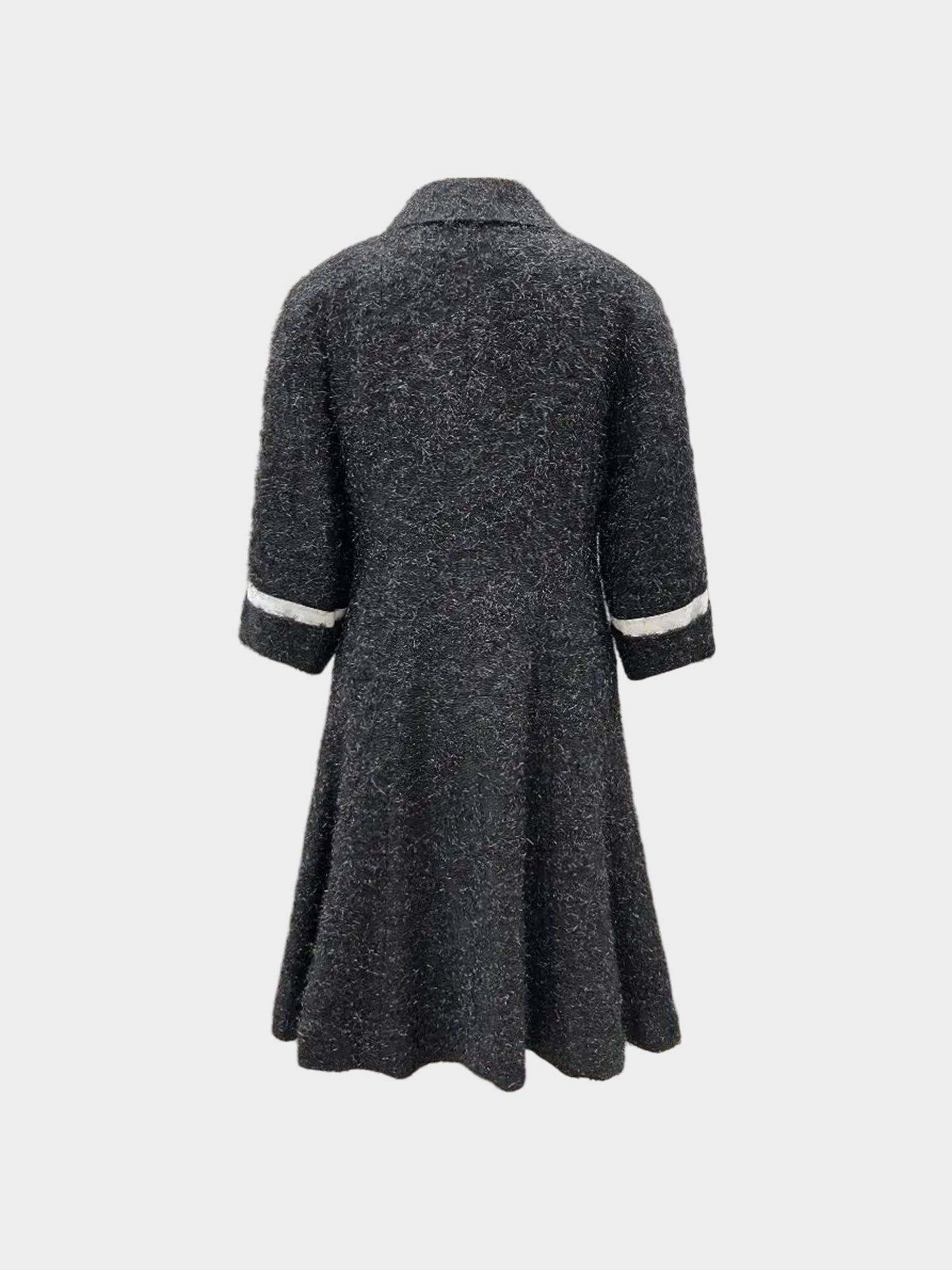 Chanel 2000s Black Eyelash Dress/Coat and Skirt Set