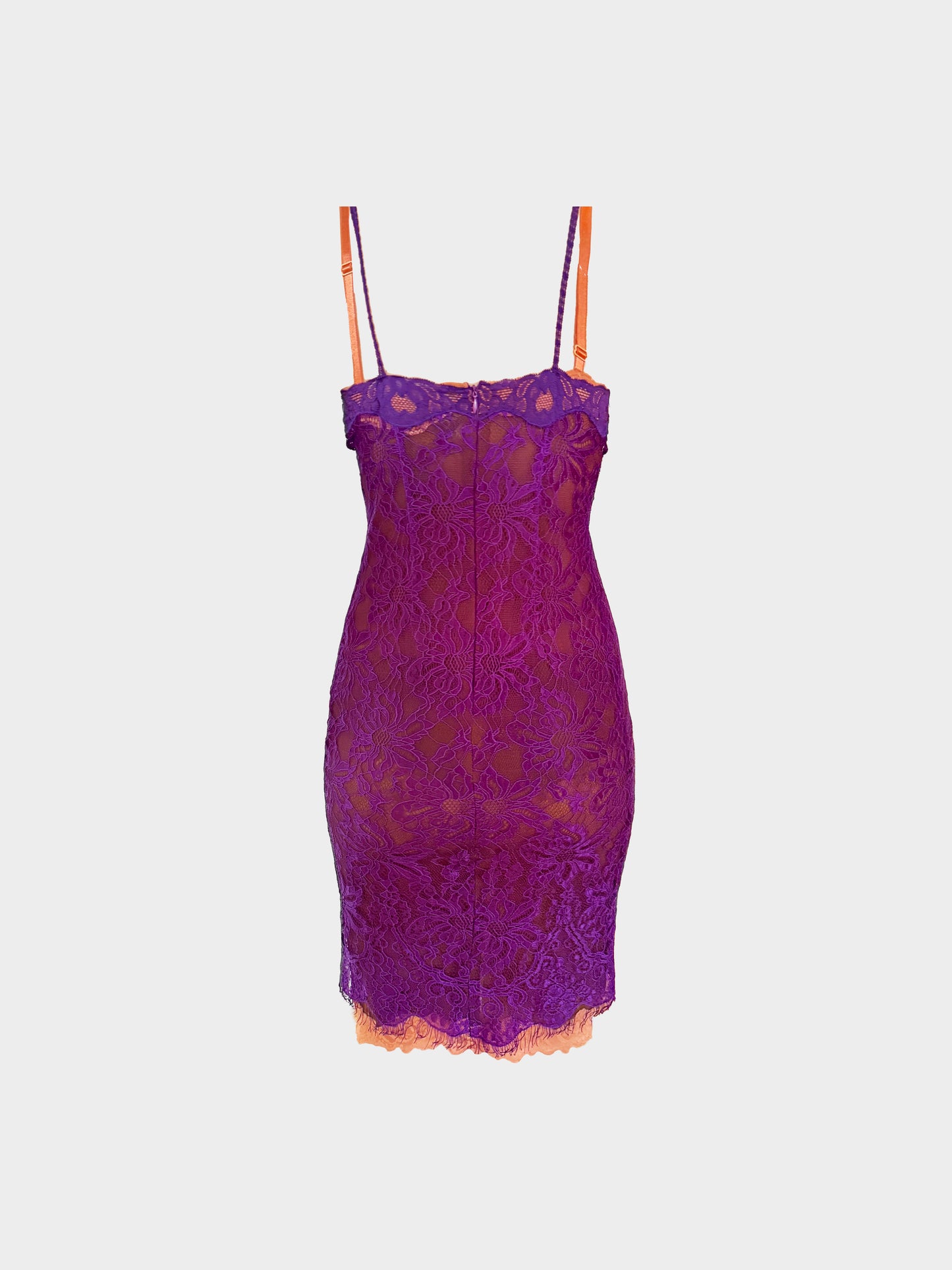 Dolce and Gabbana 2000s Purple Layered Lace Dress