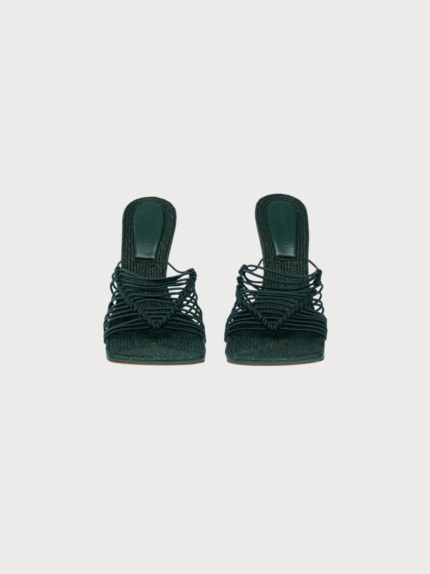 Bottega Veneta 2020s Emerald Green Leather Cindy Stretch Sandals