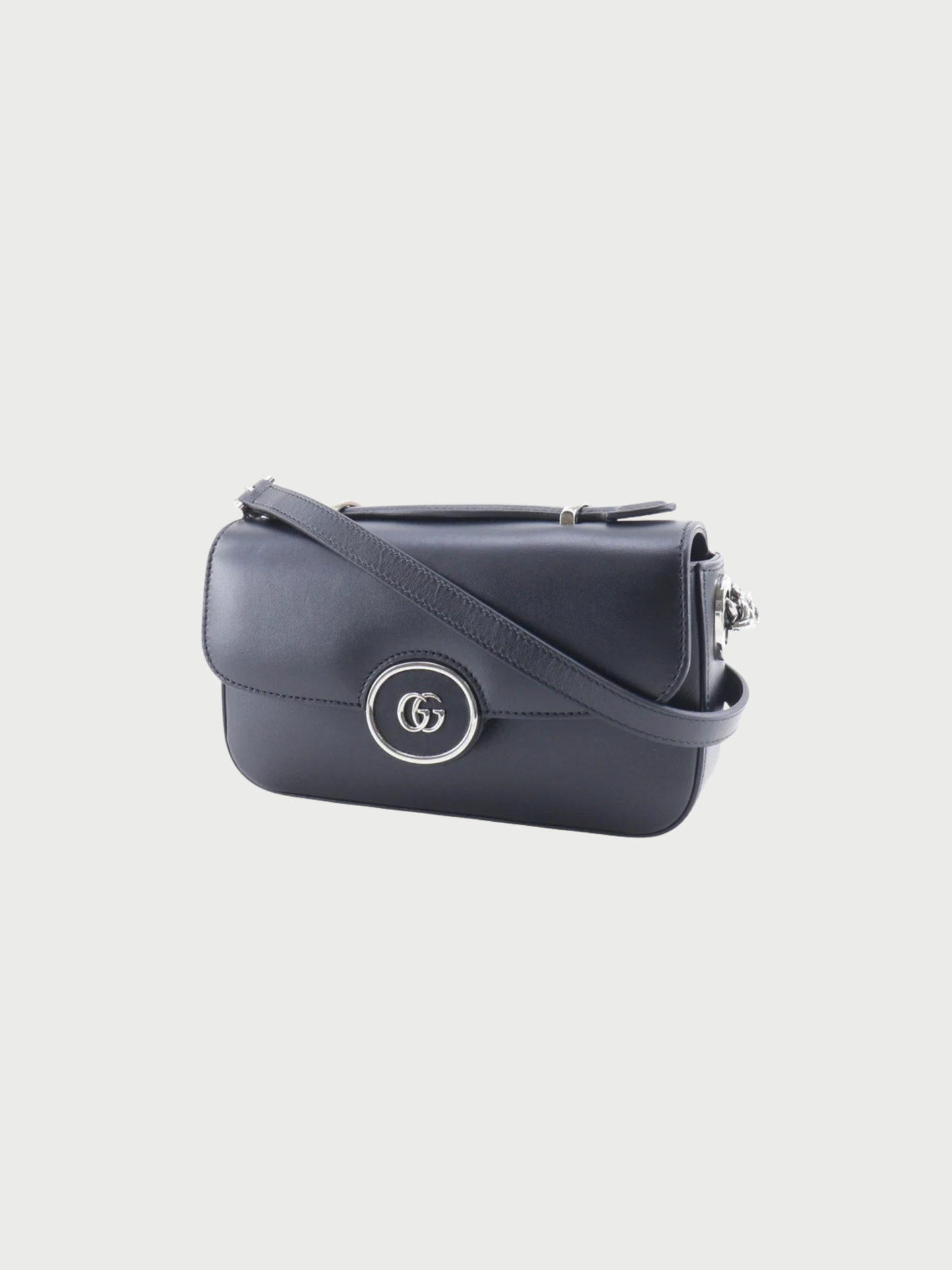 Gucci 2020s Black Leather Petite GG 2Way Shoulder Bag
