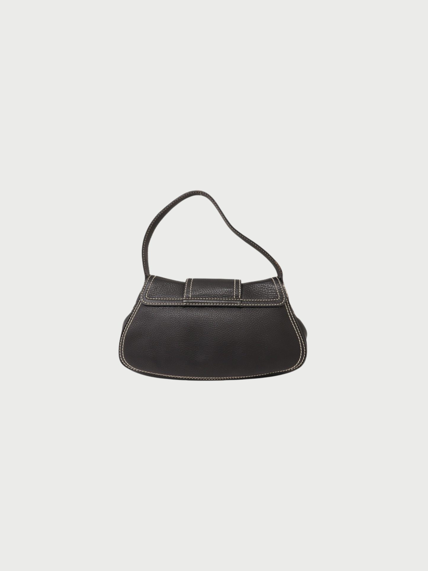 Celine 2000s Black Leather Logo Hardware One-Shoulder Bag