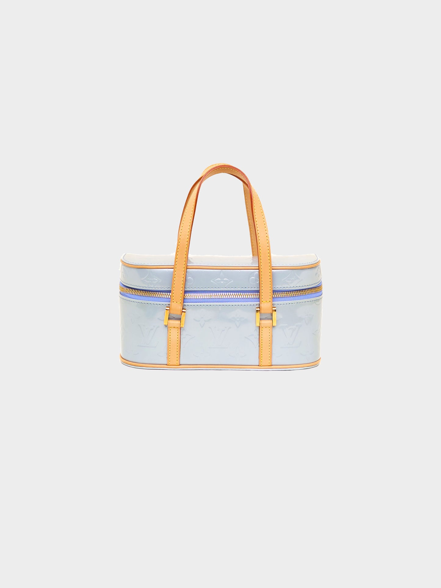 Louis Vuitton 2003 Light Blue Monogram Vernis Leather Sullivan Bag