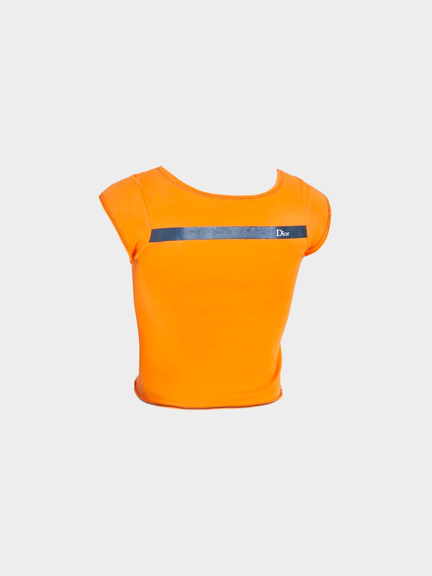 Christian Dior 2000s Orange Trotter Heart Cropped Top