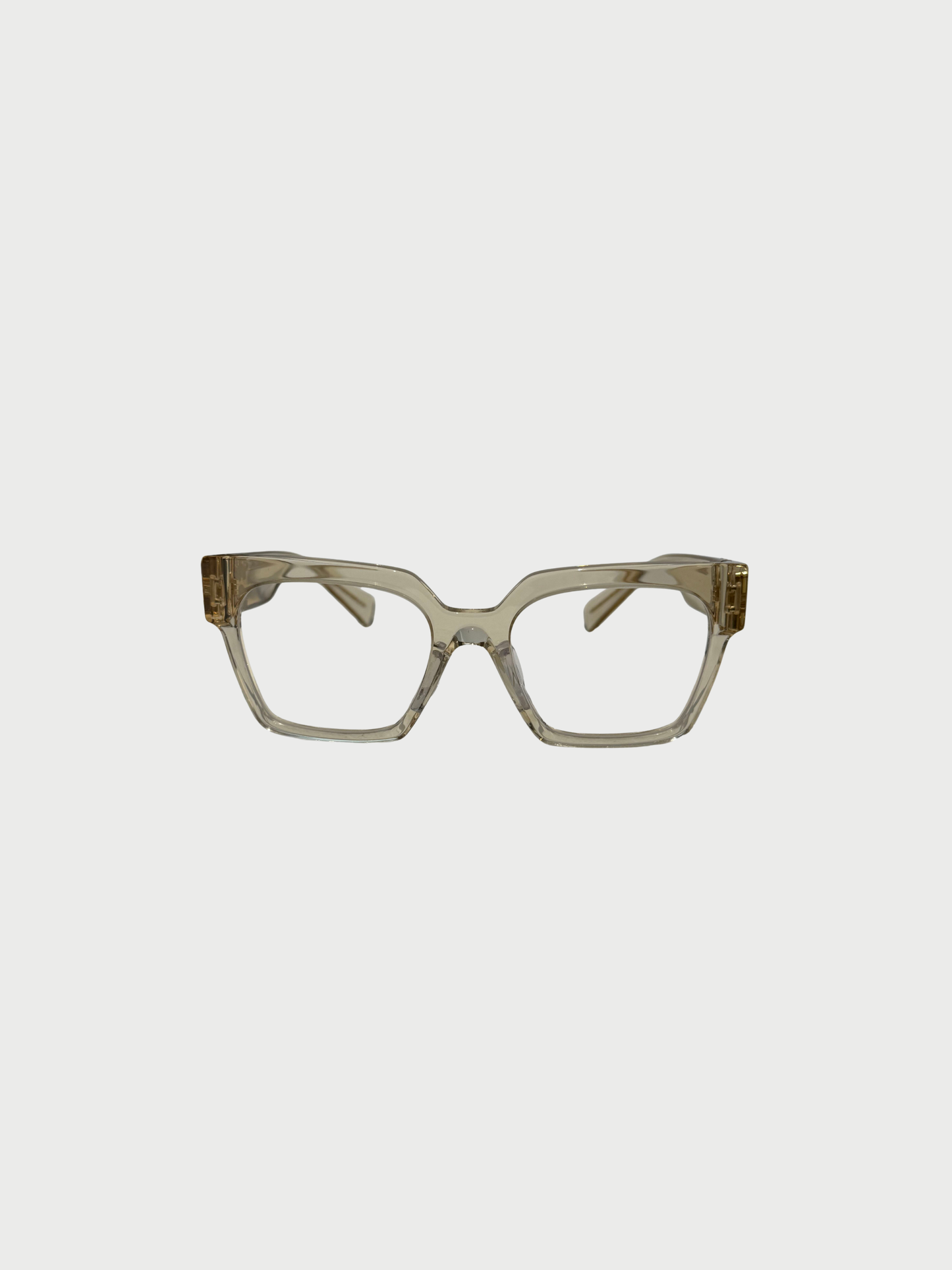 Miu Miu 2020s Sand Transparent Acetate MU 04UV Square Optical Glasses