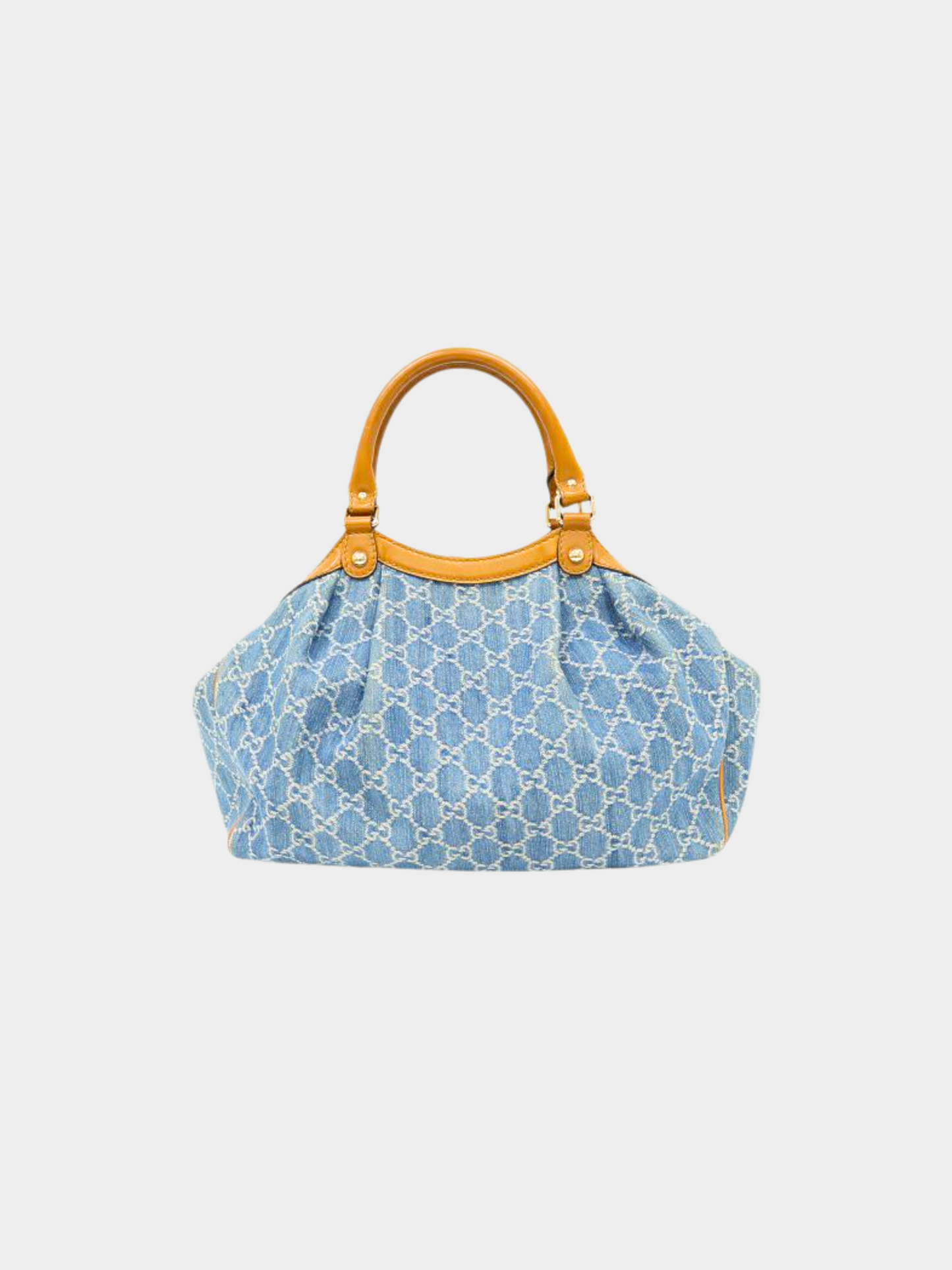 Gucci 2000s Blue Denim Monogram Bag