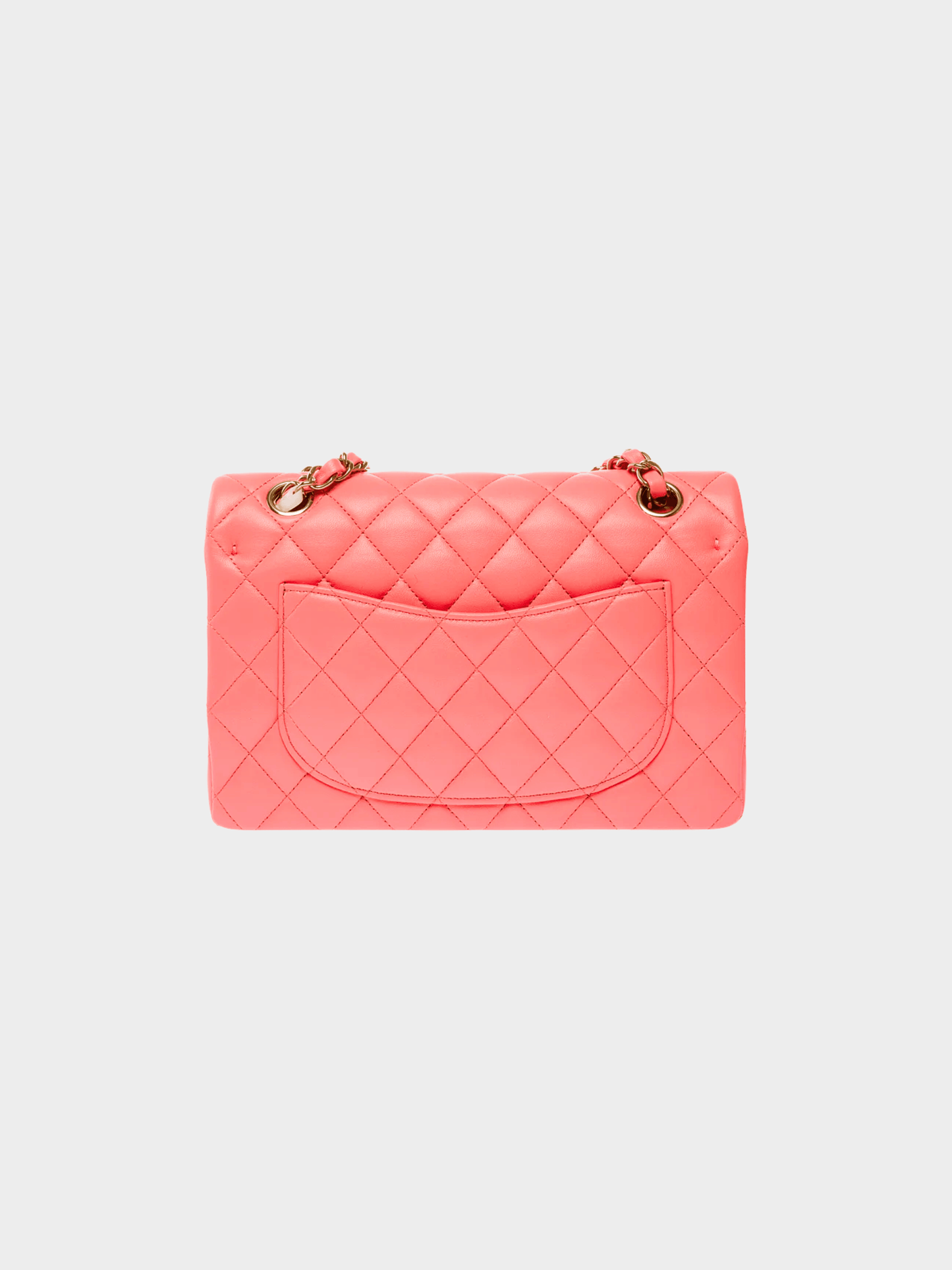 Chanel 2021 Coral Pink Caviar Quilted Flap Bag