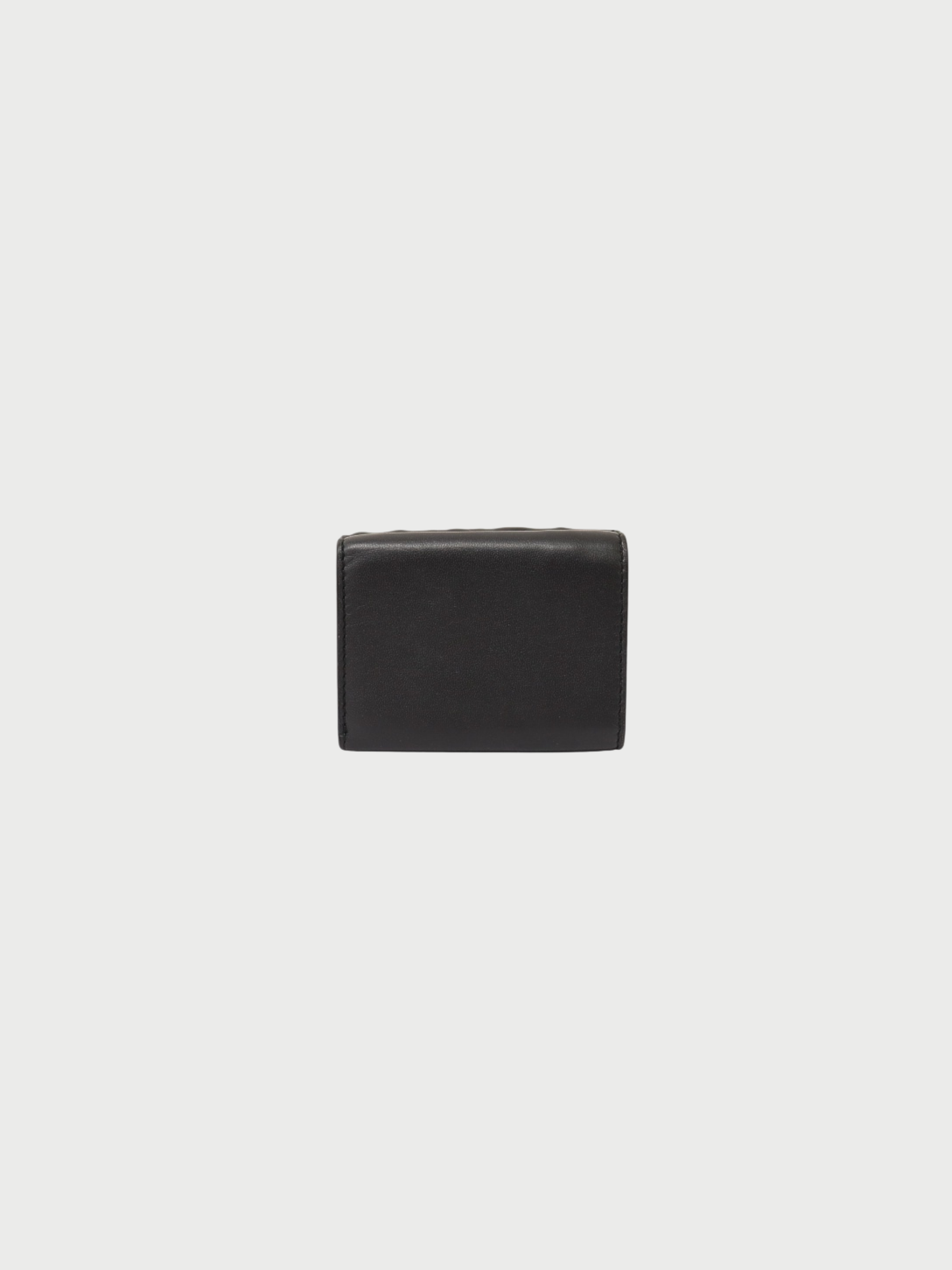 Fendi 2000s Black Leather Logo Hardware Compact Wallet