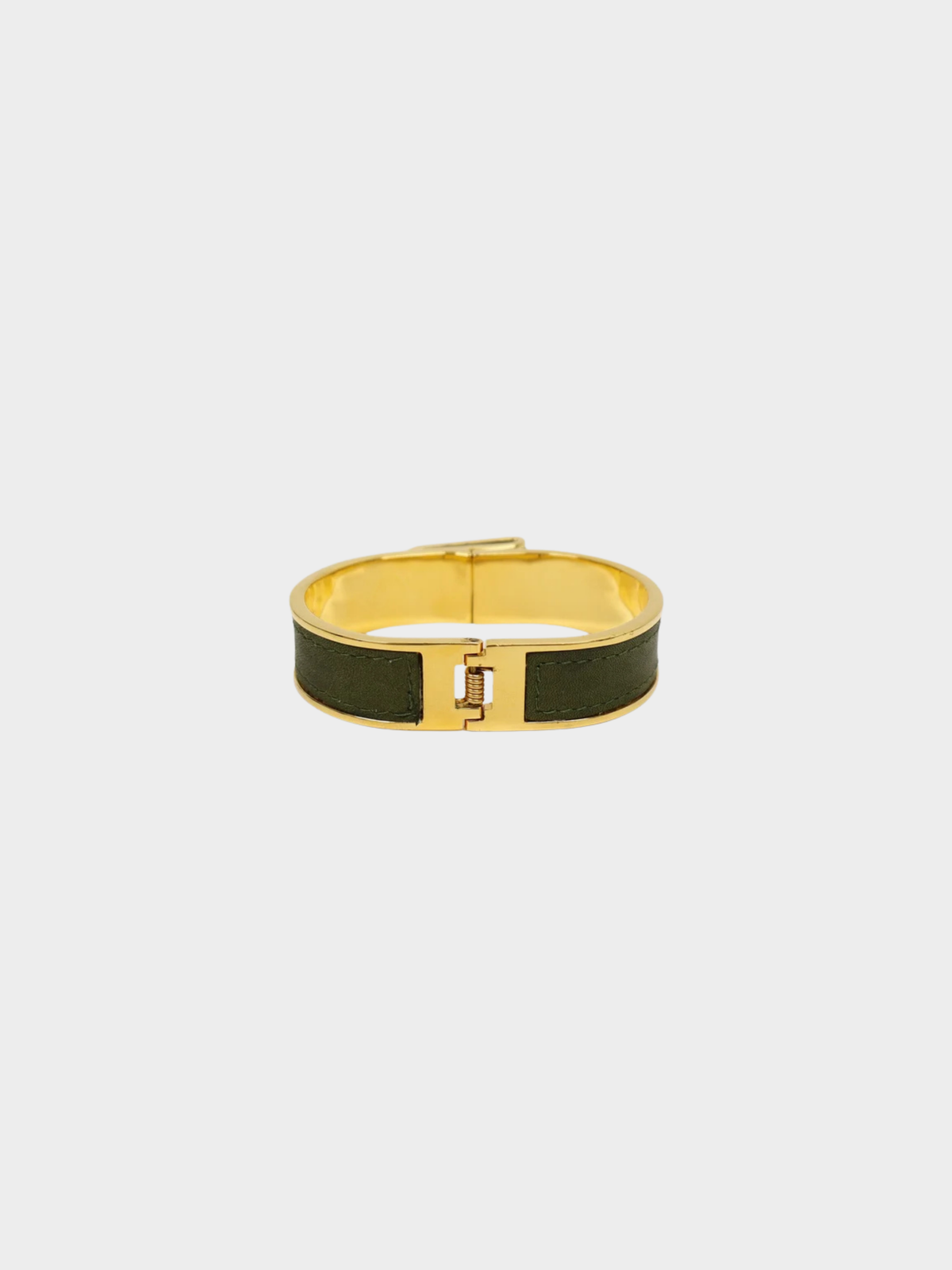Loewe 2000s Gold Green Anagram Bangle