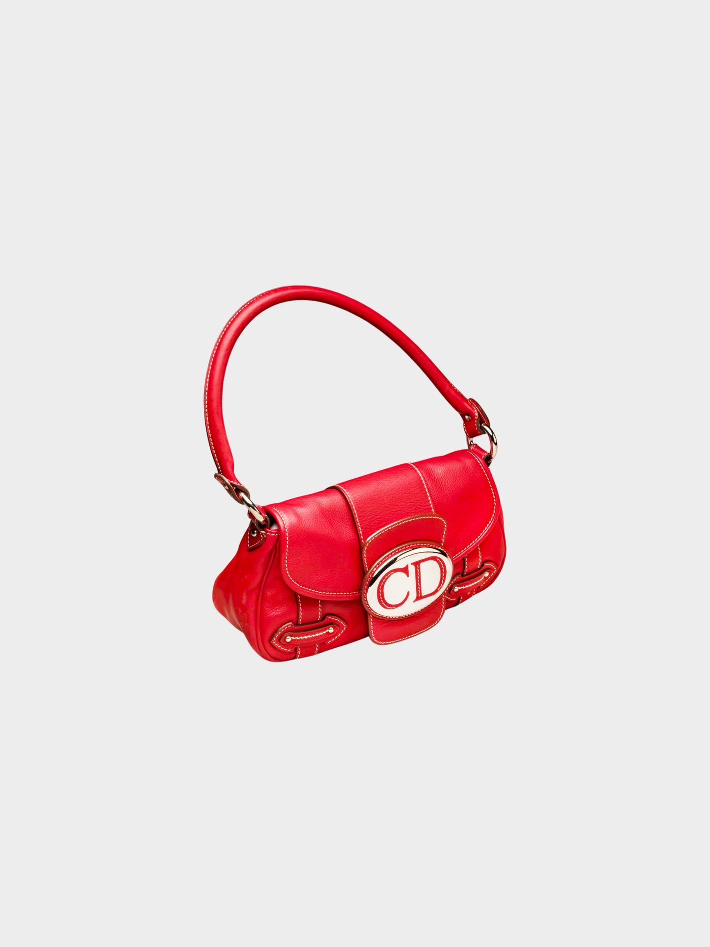 Christian Dior 2006 Red Leather Saint Germain Handbag