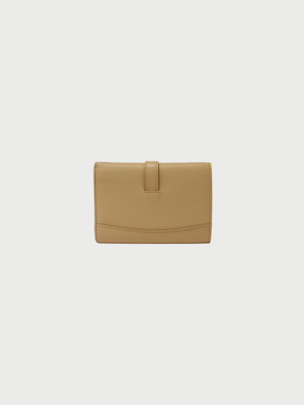 Miu Miu 2010s Beige Leather Logo Hardware Compact Wallet