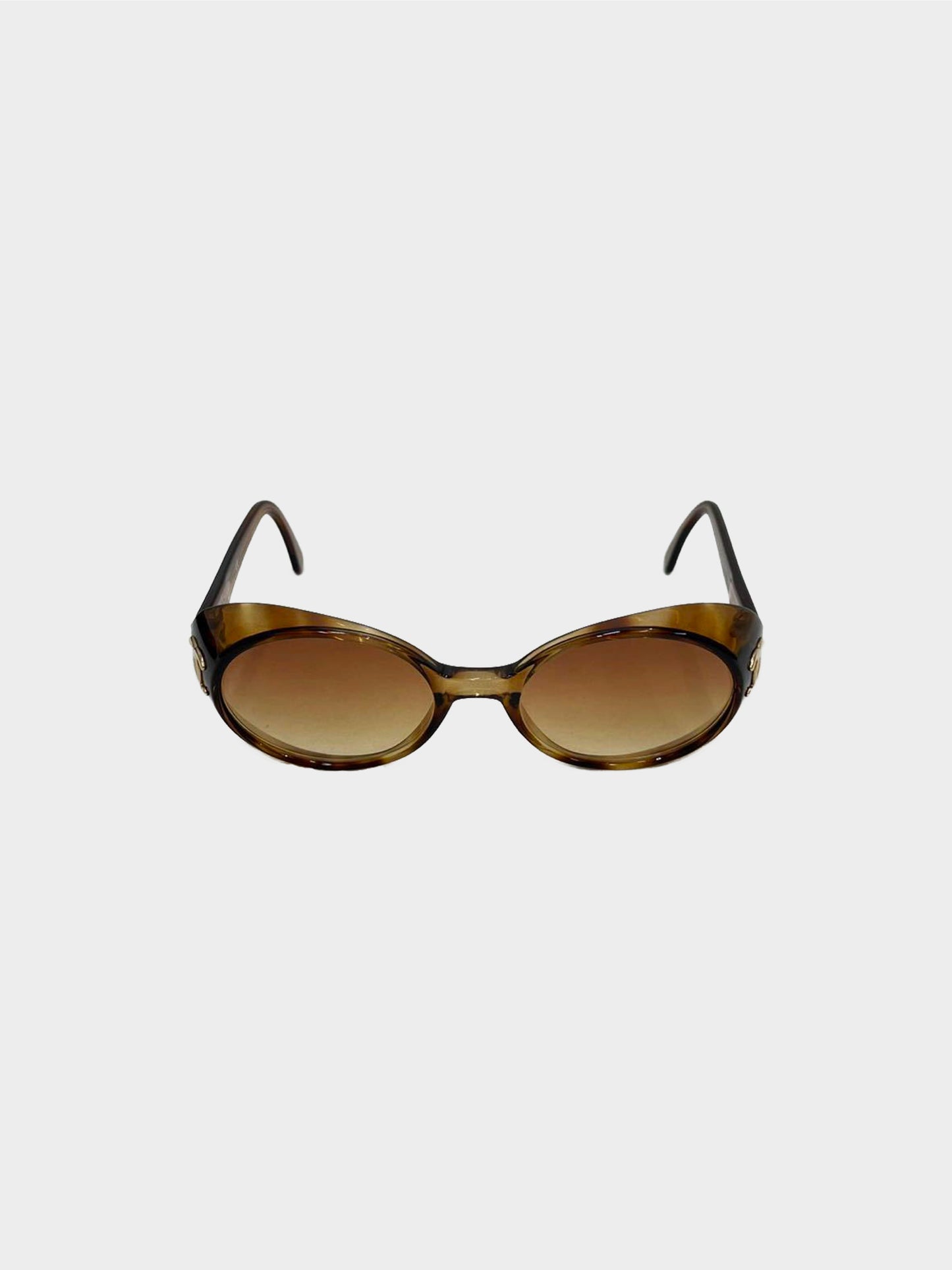 Chanel 1990s Rare Brown Tortoise Sunglasses