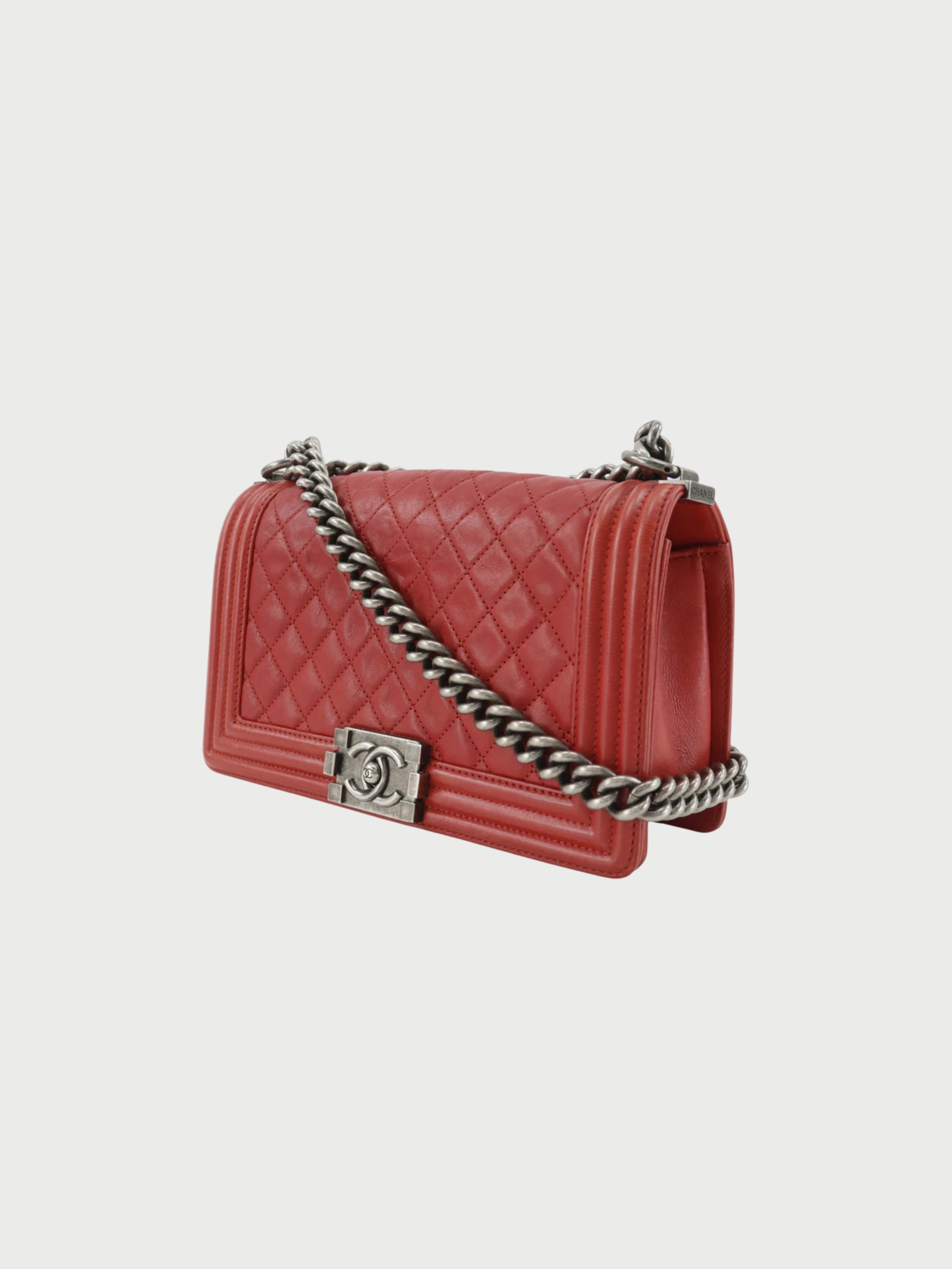 Chanel 2012 Red Leather Boy Chanel Shoulder Bag